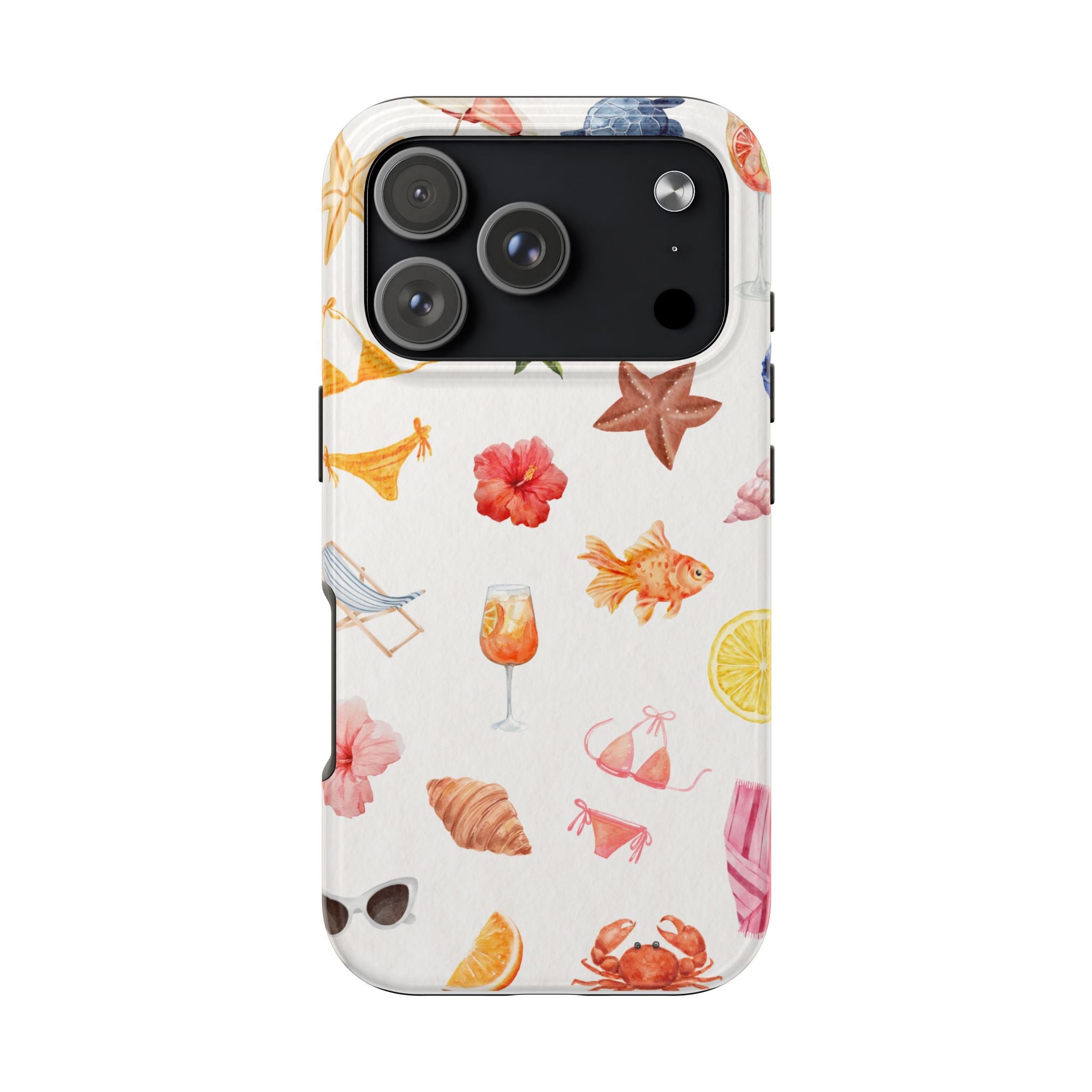 Summer Seashells Pattern Tough Phone Case — Beach Vacation Phone Cover