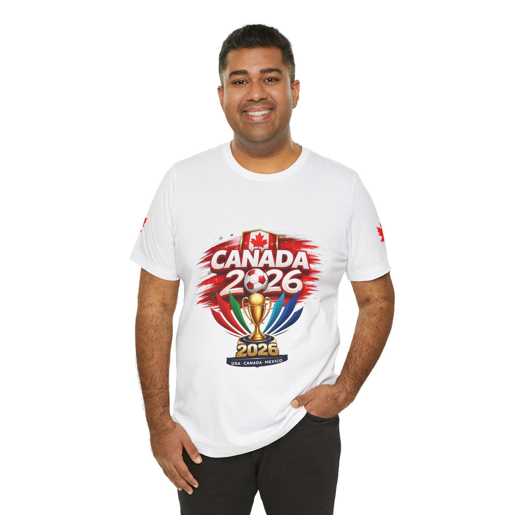 Canada 2026 Soccer Cup T-Shirt — Canada 2026 Trophy & Flag Tee
