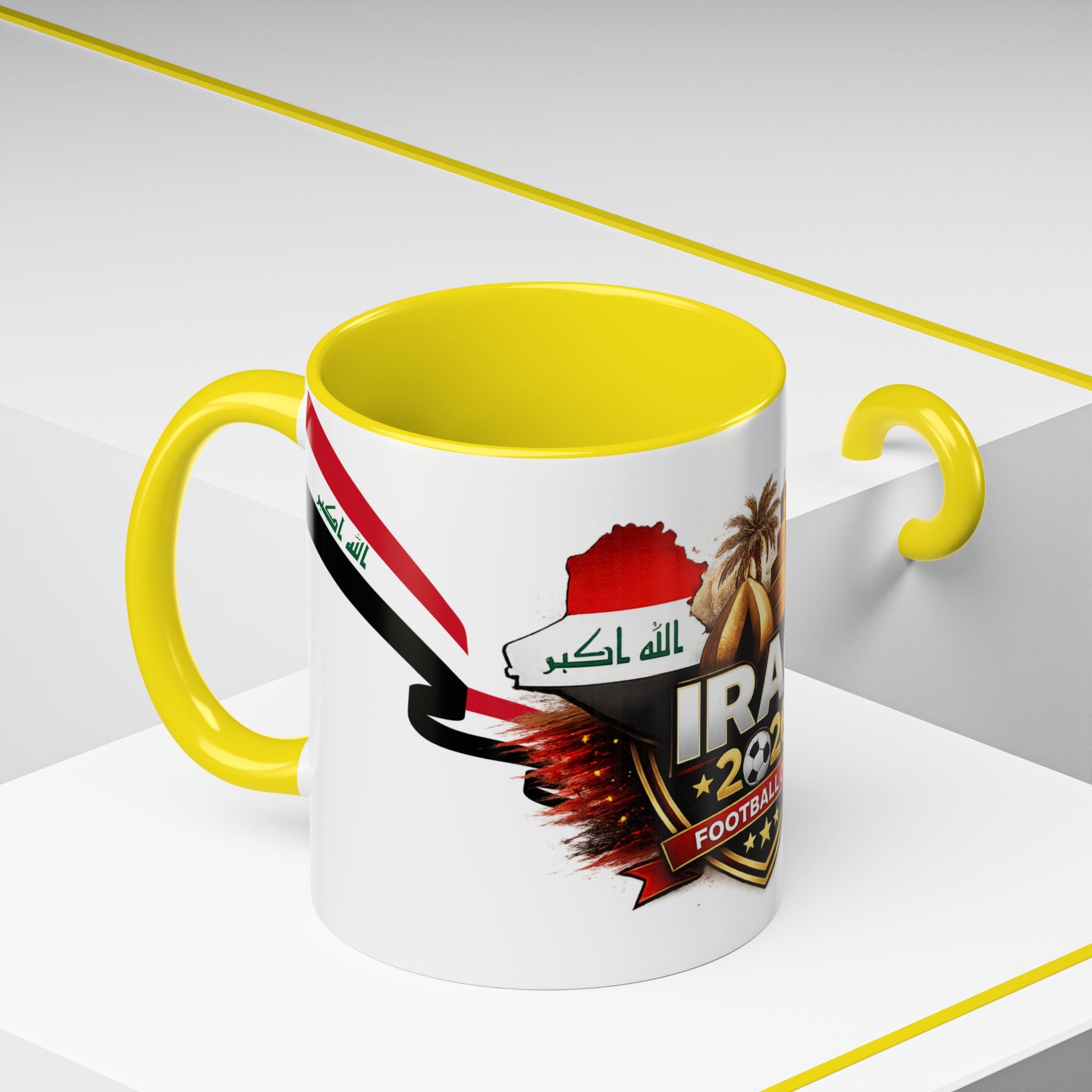 Iraq 2026 Football Cup Accent Coffee Mug – National Team Soccer Fan Gift