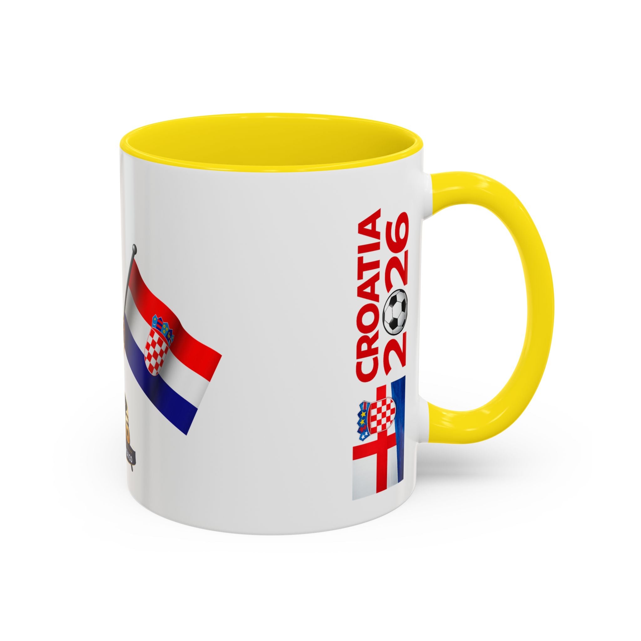 Croatia 2026 Soccer Fan Coffee Mug — Flags & Trophy Cup Design