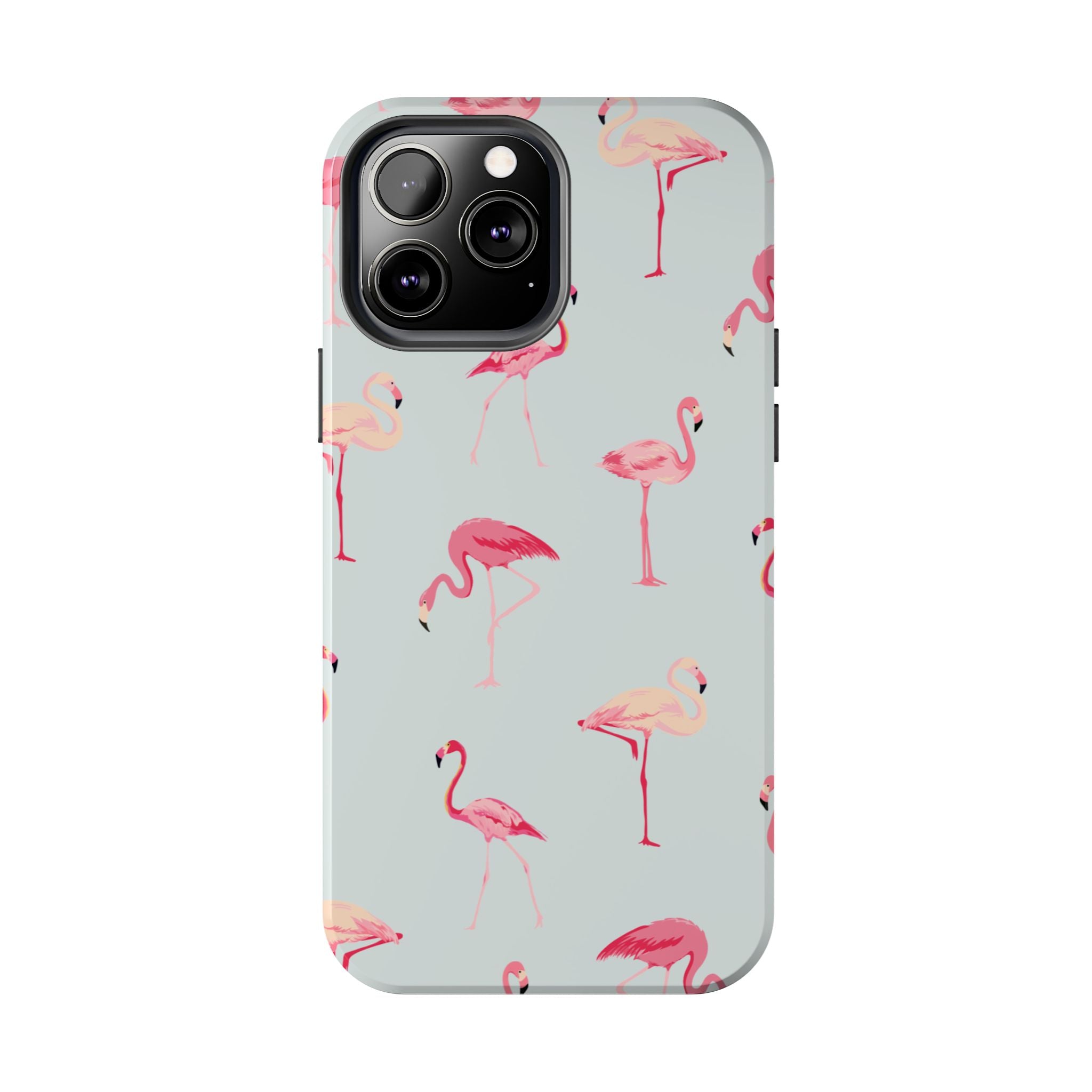 Flamingo Pattern Tough Phone Case — Cute Pink Birds Protective Phone Cover
