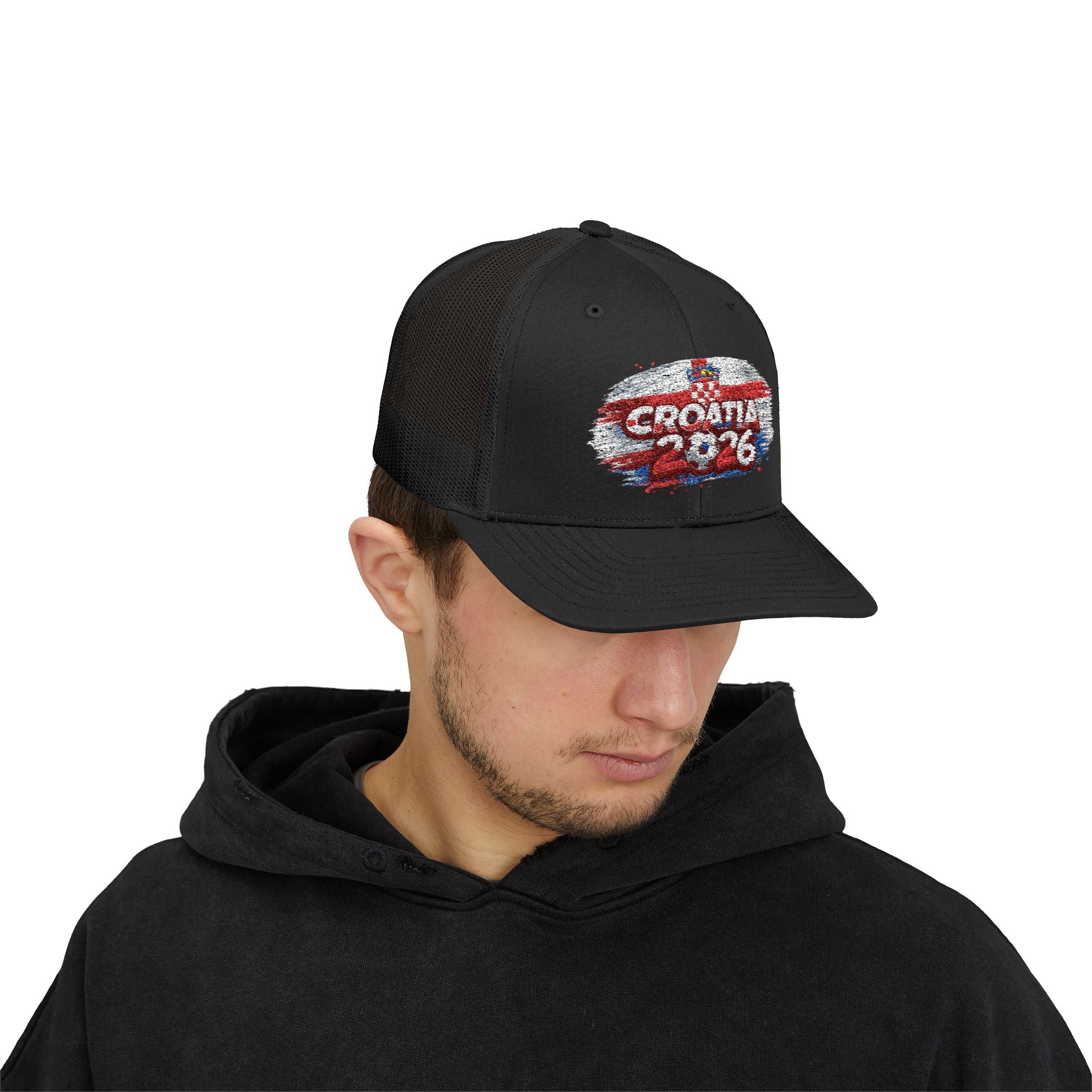 Croatia 2026 Sparkle Flag Trucker Cap