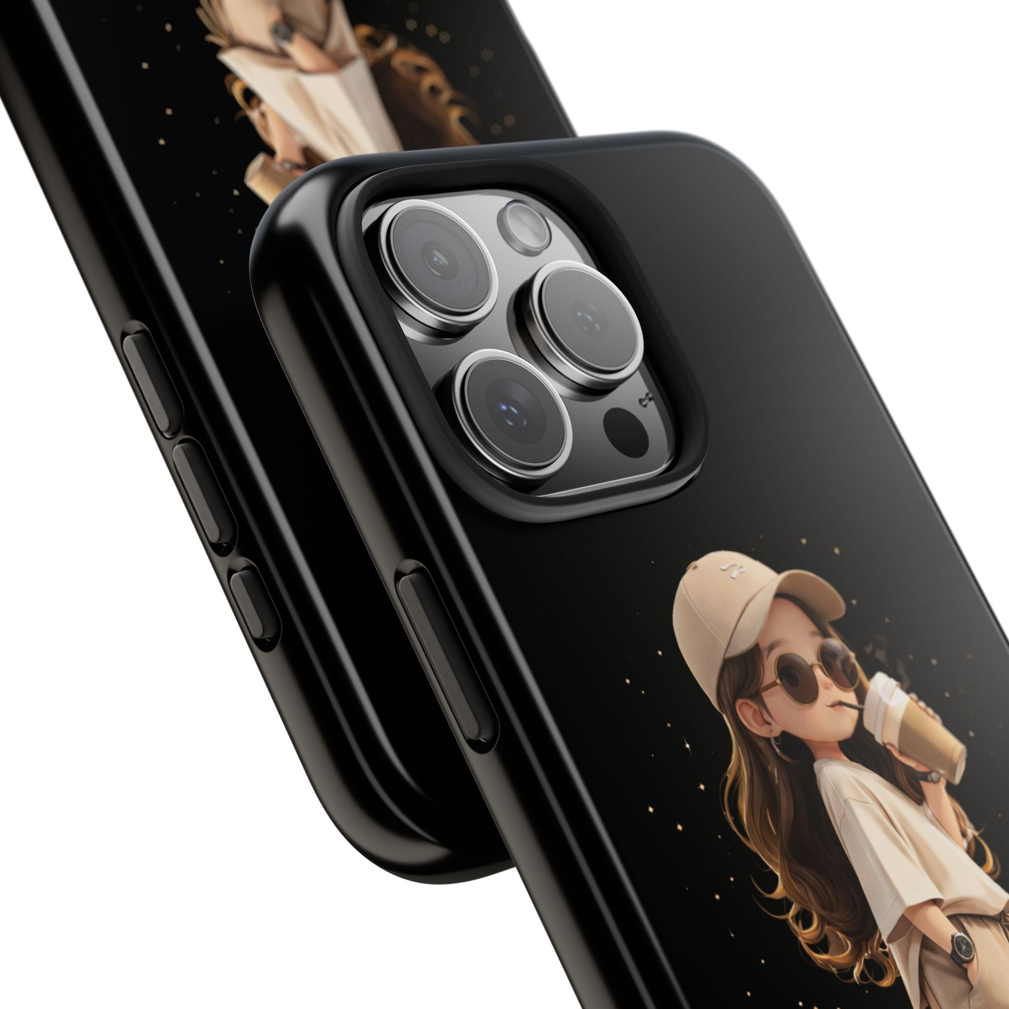 Phone Case — 'Running on Coffee' Cute Coffee Girl Protective Case