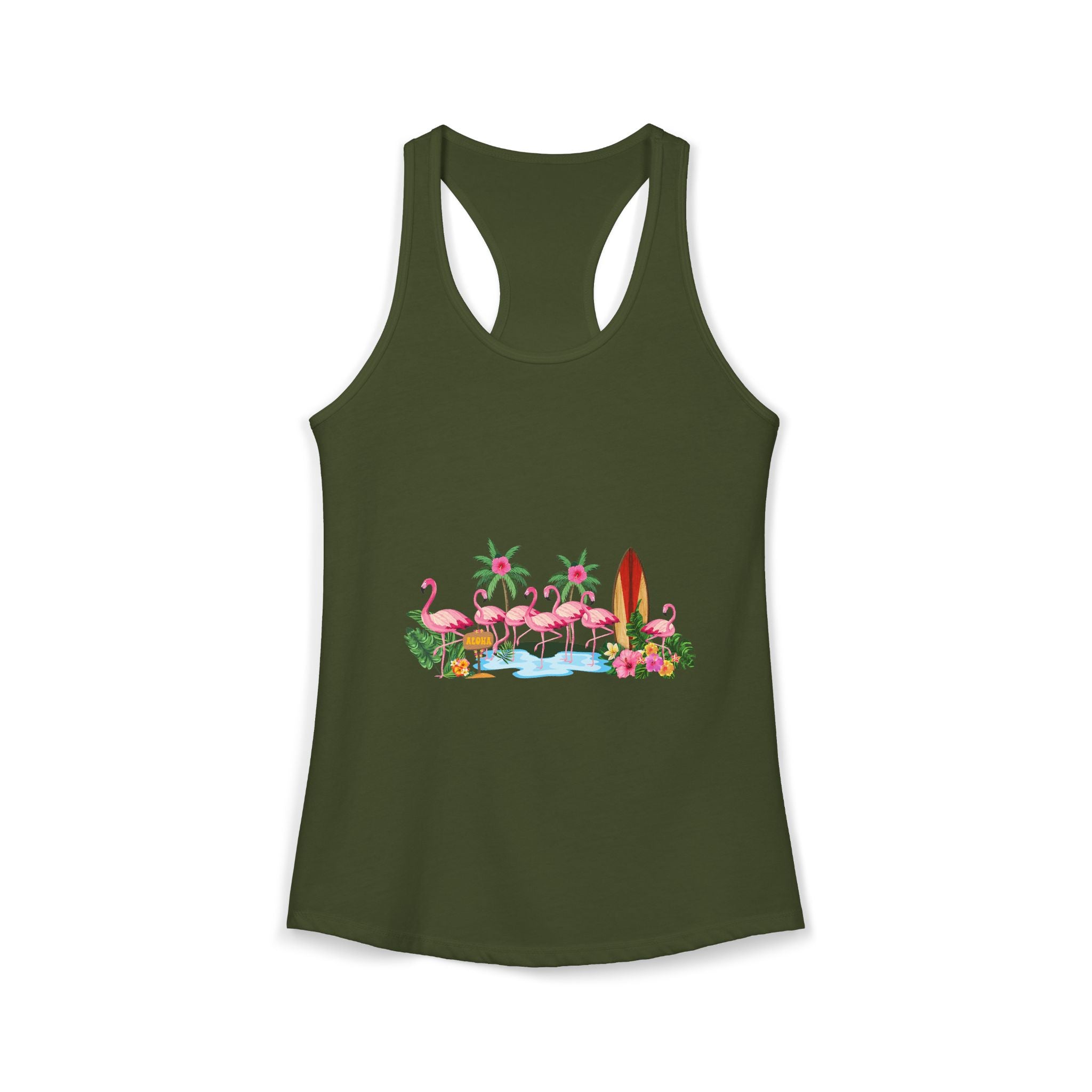Women's Ideal Racerback Tank Flamingo Beach