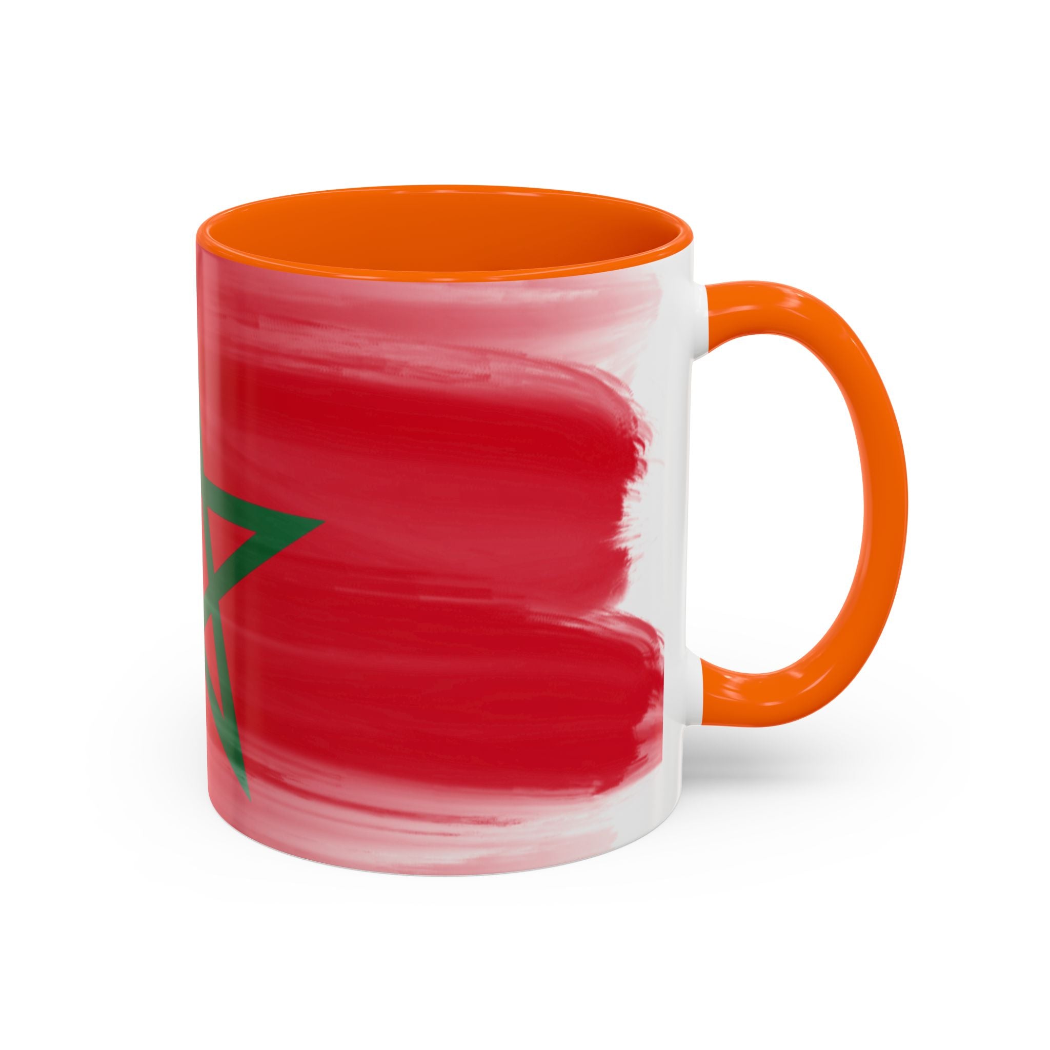 Morocco Flag Accent Coffee Mug — Red & Green Moroccan Star Design (11/15oz)
