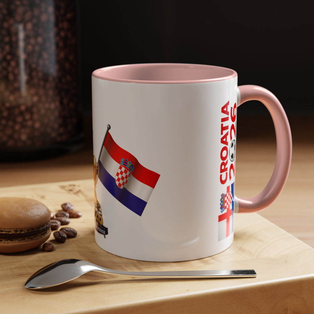 Croatia 2026 Soccer Fan Coffee Mug — Flags & Trophy Cup Design
