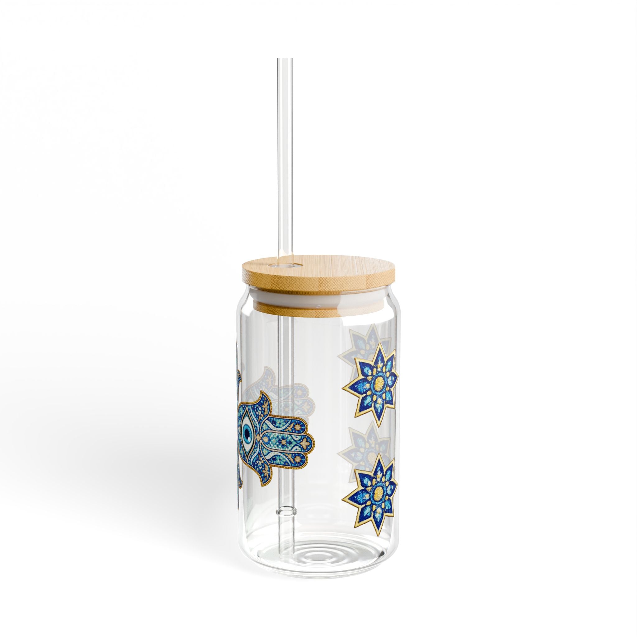 Evil Eye Hamsa Sipper Glass - 16oz