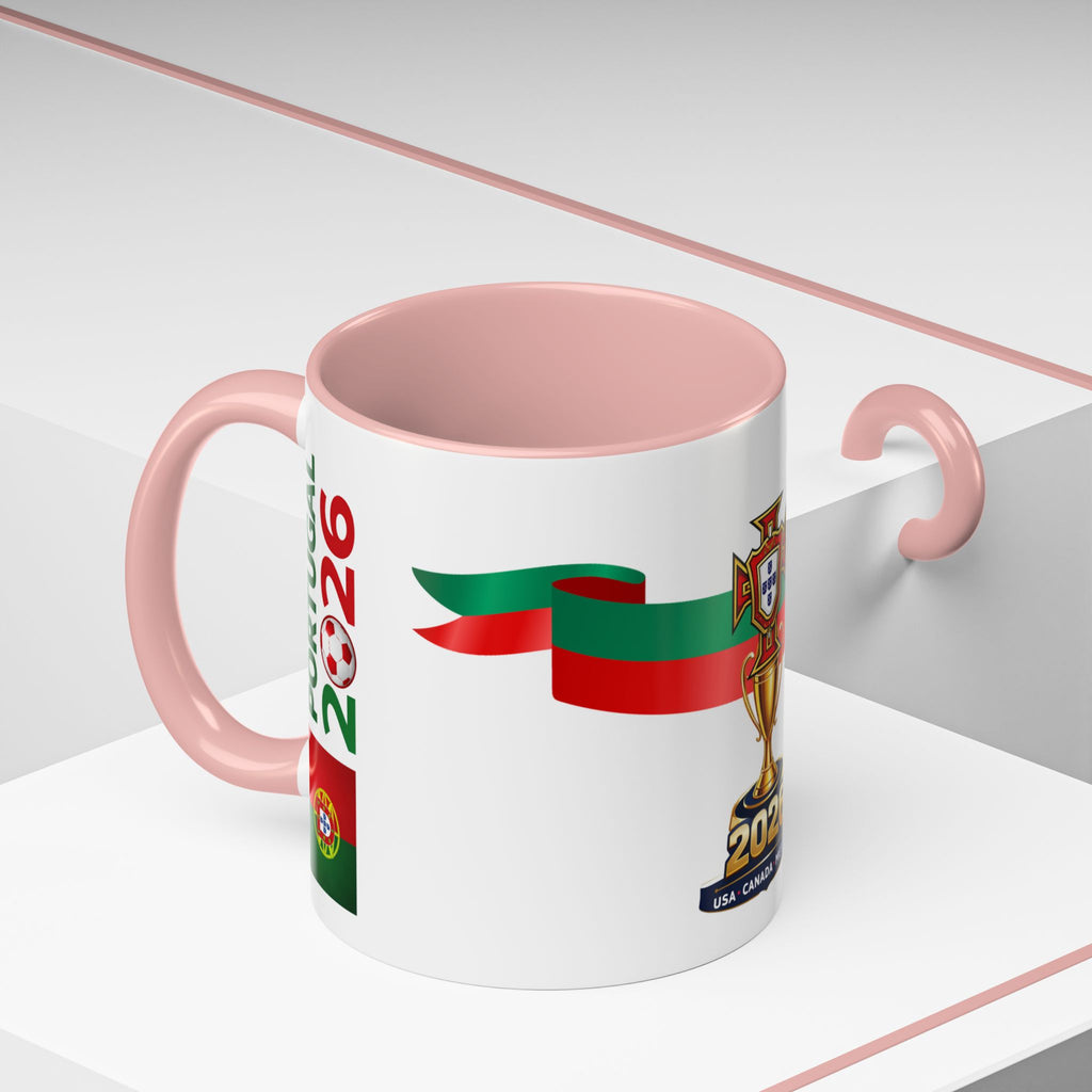 Portugal 2026 Soccer Cup Accent Coffee Mug – Portugal 2026 Trophy Design