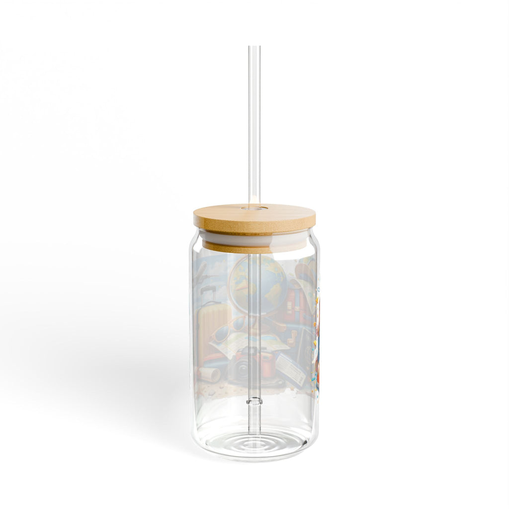 Travel Camera Sipper Glass — 16oz Bamboo Lid & Straw Travel Design
