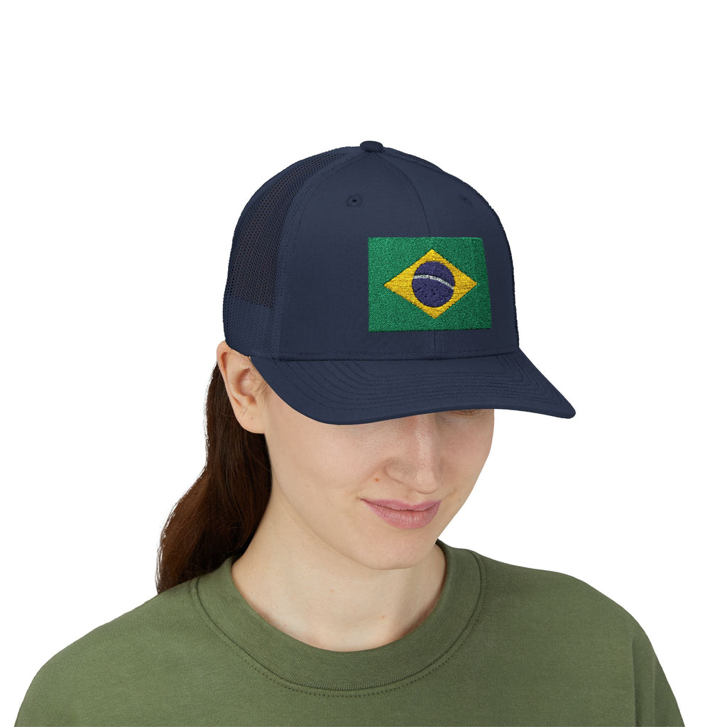 Brazil Flag Snapback Trucker Cap — Embroidered Brazilian Flag Hat