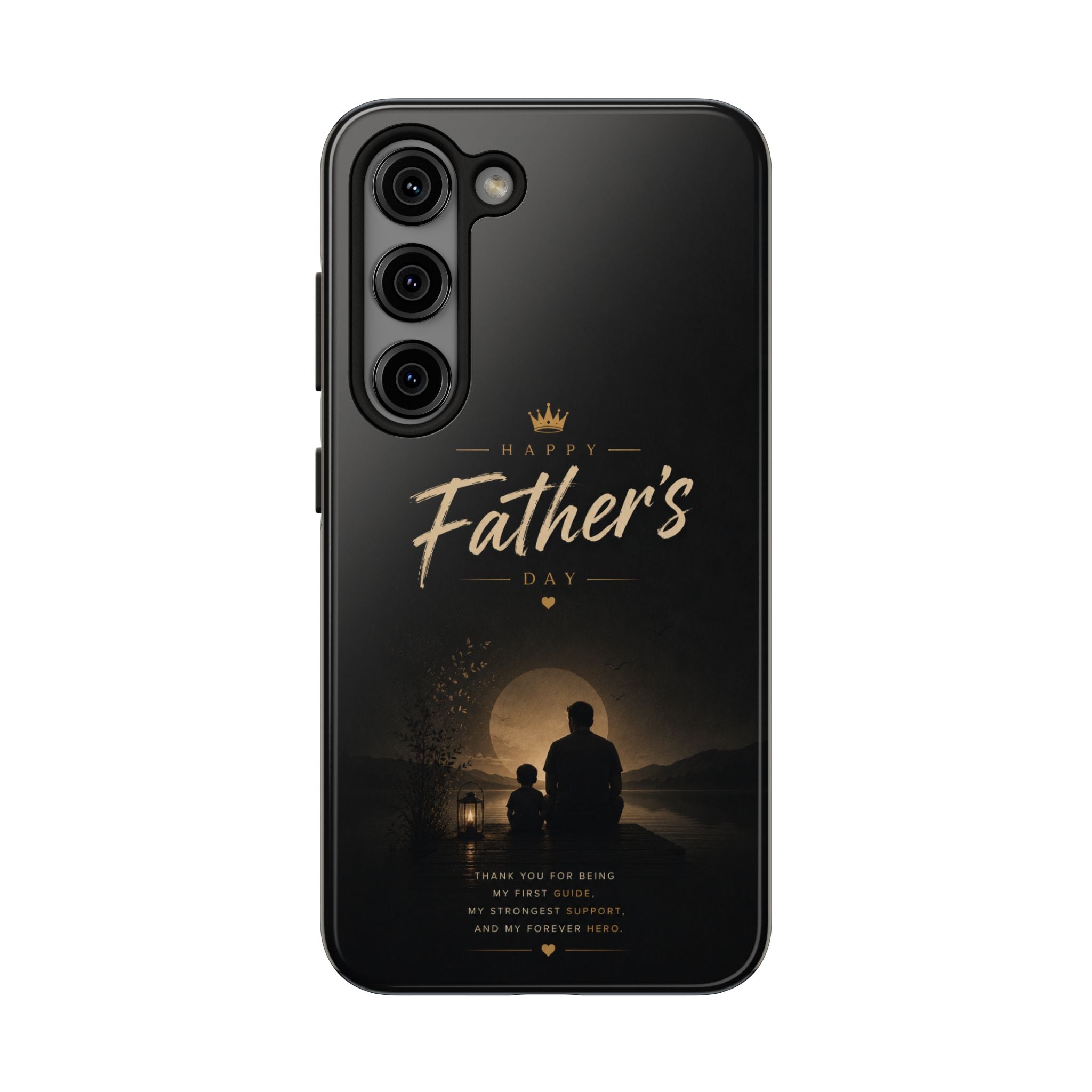 Father's Day Tough Phone Case — 'Happy Father's Day' Silhouette Tribute