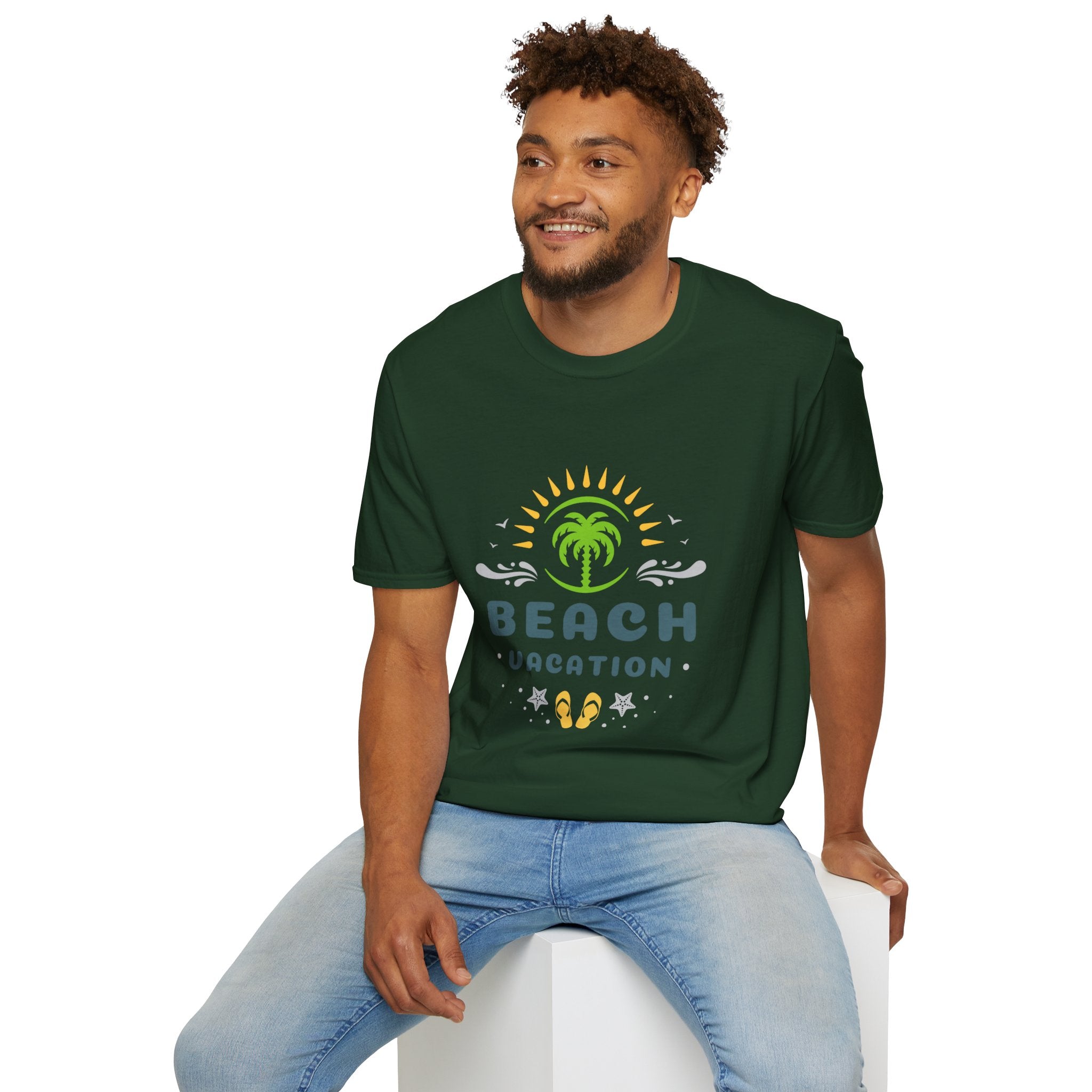 Beach Vacation T-Shirt — Palm Tree Sunset Graphic Tee