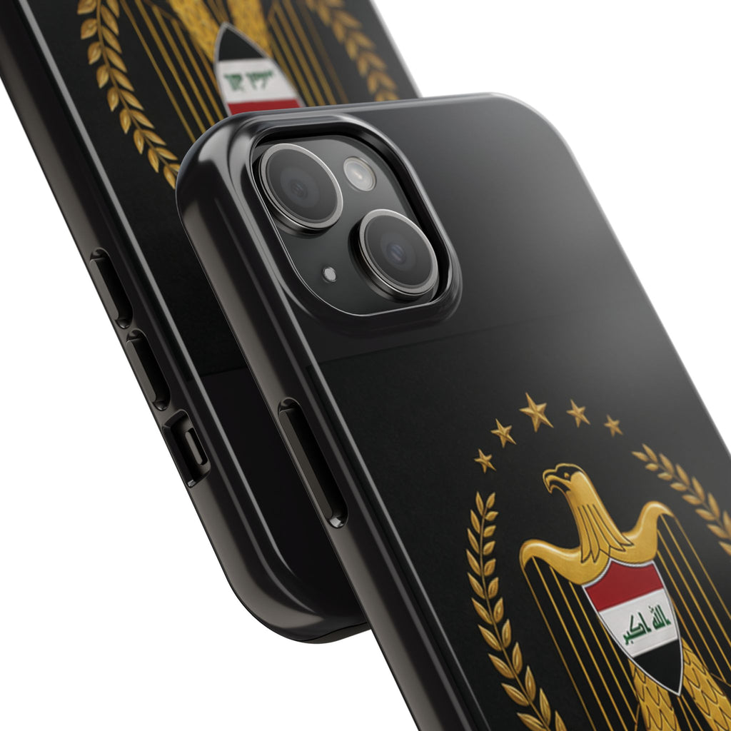 Iraq Coat of Arms Tough Phone Case — Arabic ‘Allahu Akbar’ Military Eagle Design