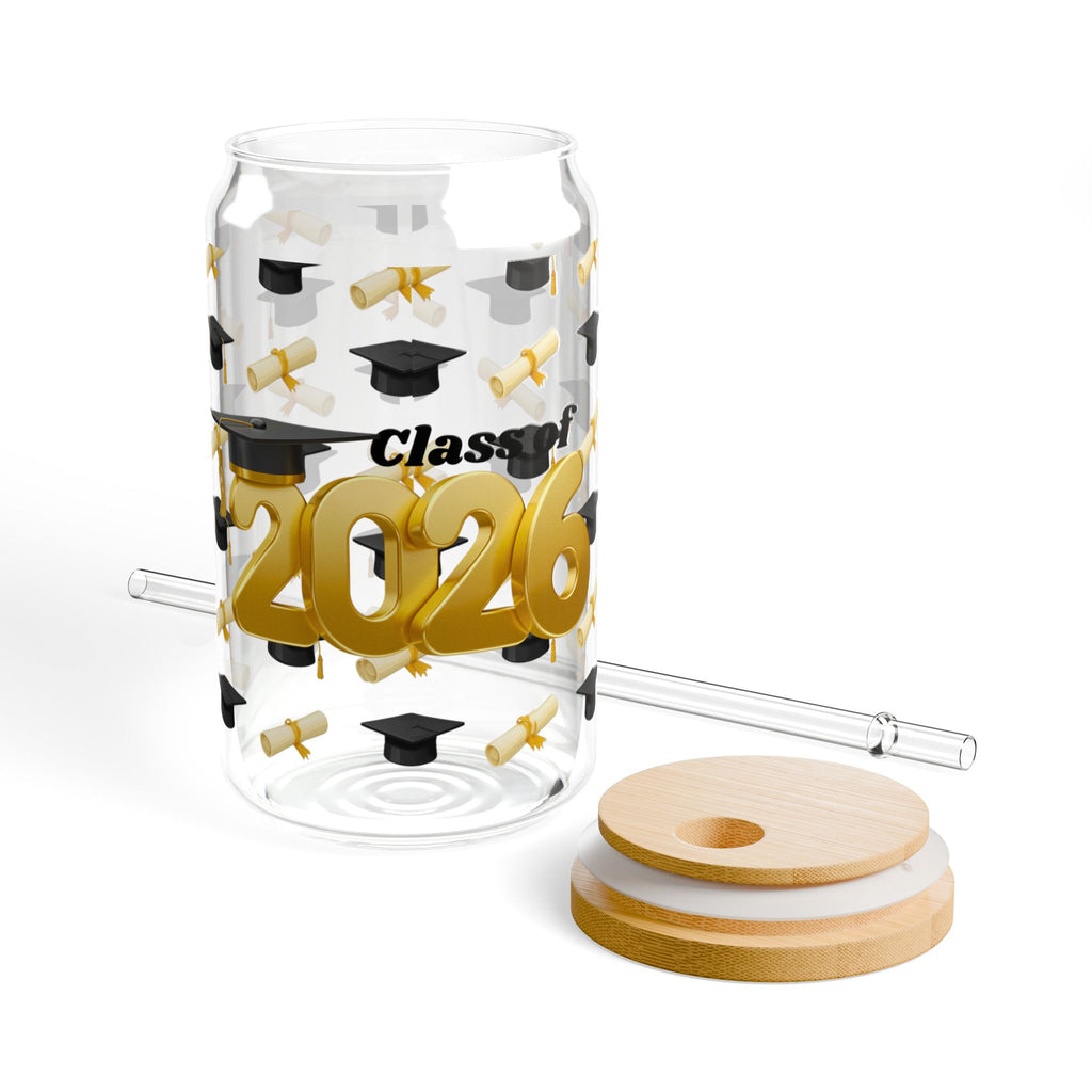 Graduation 2026 Sipper Glass – Class of 2026 Mason Tumbler with Straw