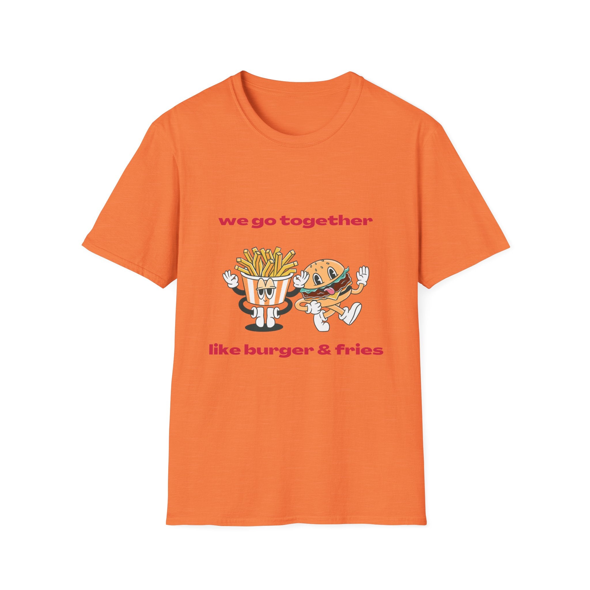Burger & Fries Graphic T-Shirt — "We Go Together" Cute Matching Tee