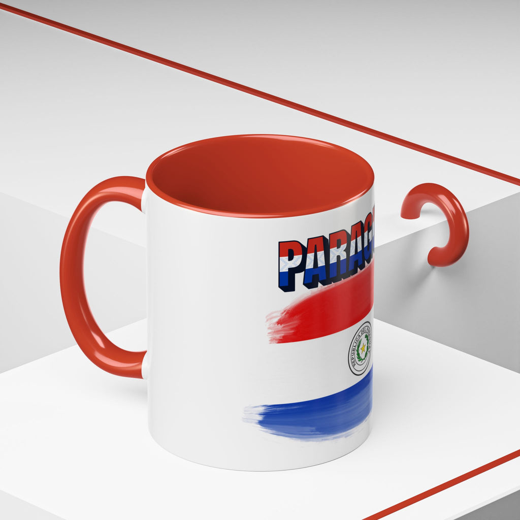 Paraguay Flag Accent Coffee Mug – Patriotic Red White Blue Souvenir (11/15 oz)