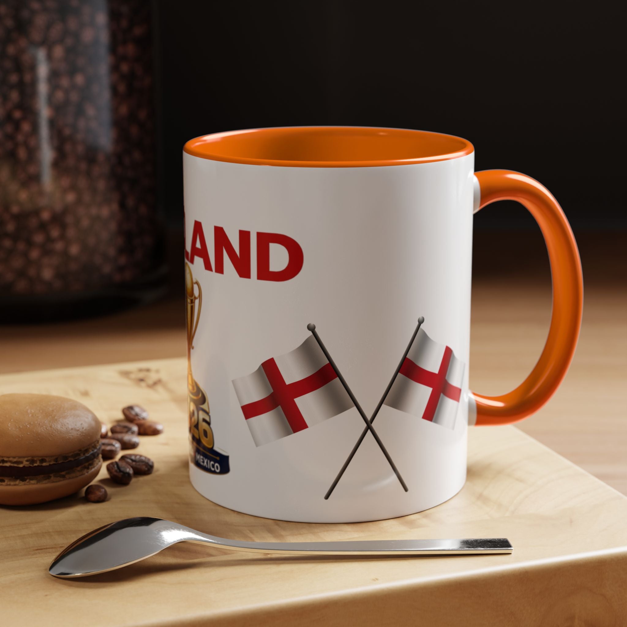 England 2026 Soccer Trophy Accent Coffee Mug — Cup Fan Gift (11/15oz)