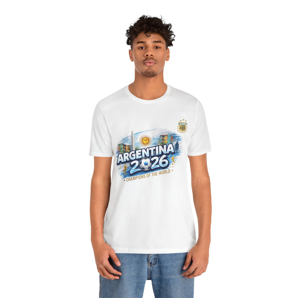 Argentina 2026 Champions T-Shirt — "Champions of the World" Soccer Fan Tee
