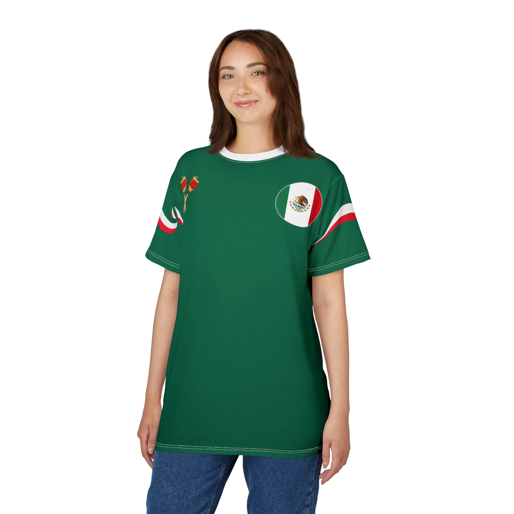 Mexico Pride Tee — Green Mexican Flag Soccer Jersey Shirt