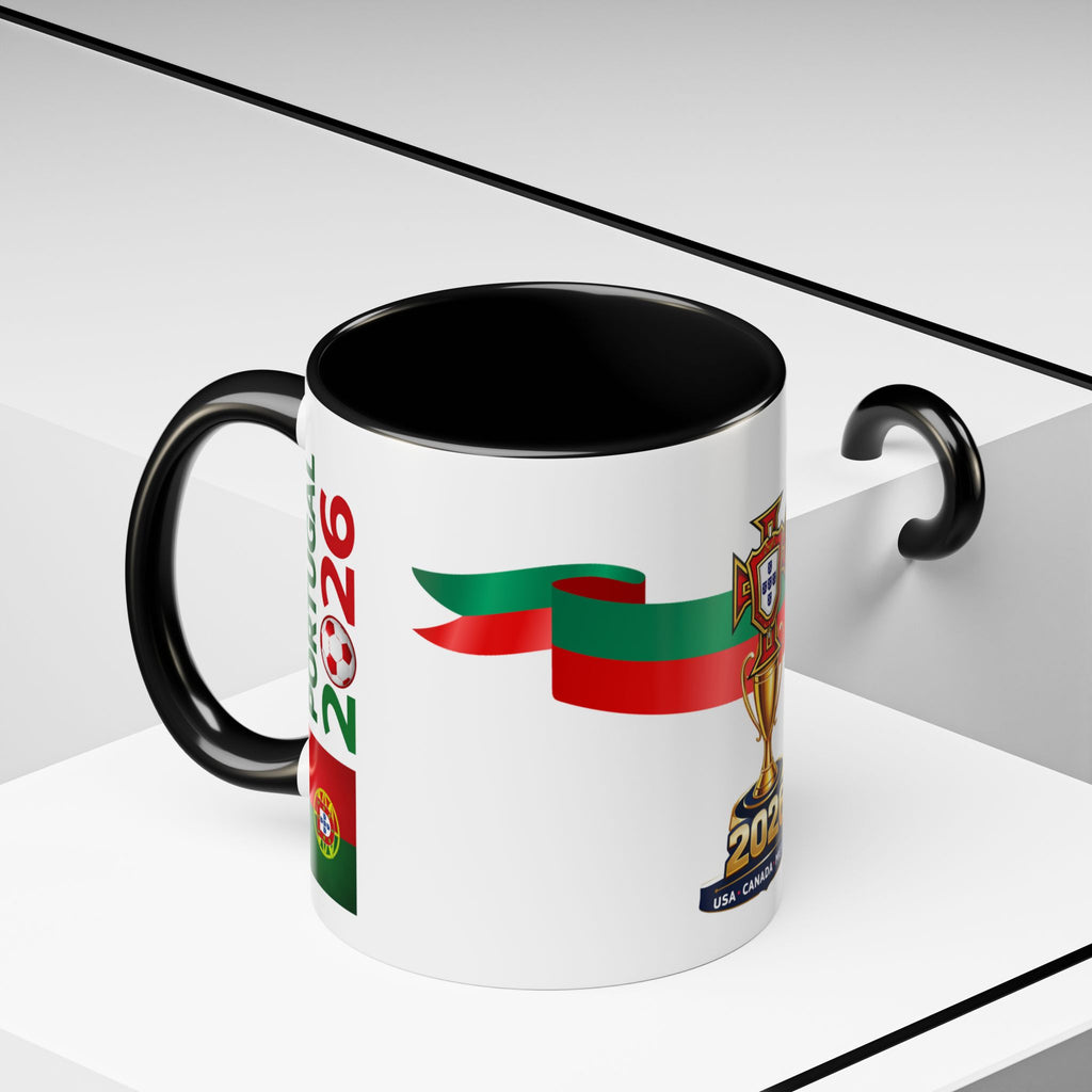Portugal 2026 Soccer Cup Accent Coffee Mug – Portugal 2026 Trophy Design