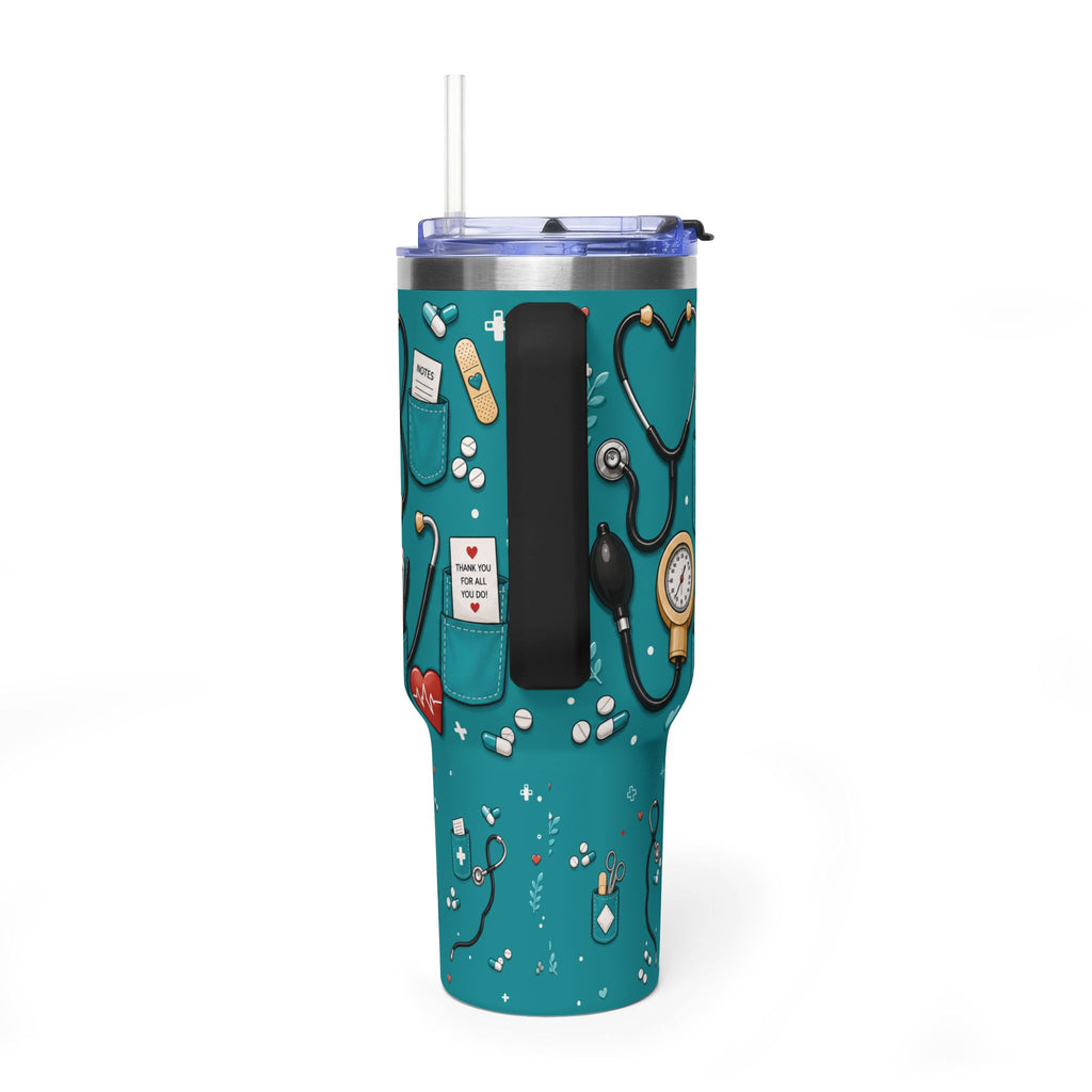 Nurse Nutrition 40oz Vacuum Tumbler – Medical Tools Pattern Insulated Travel Mug
