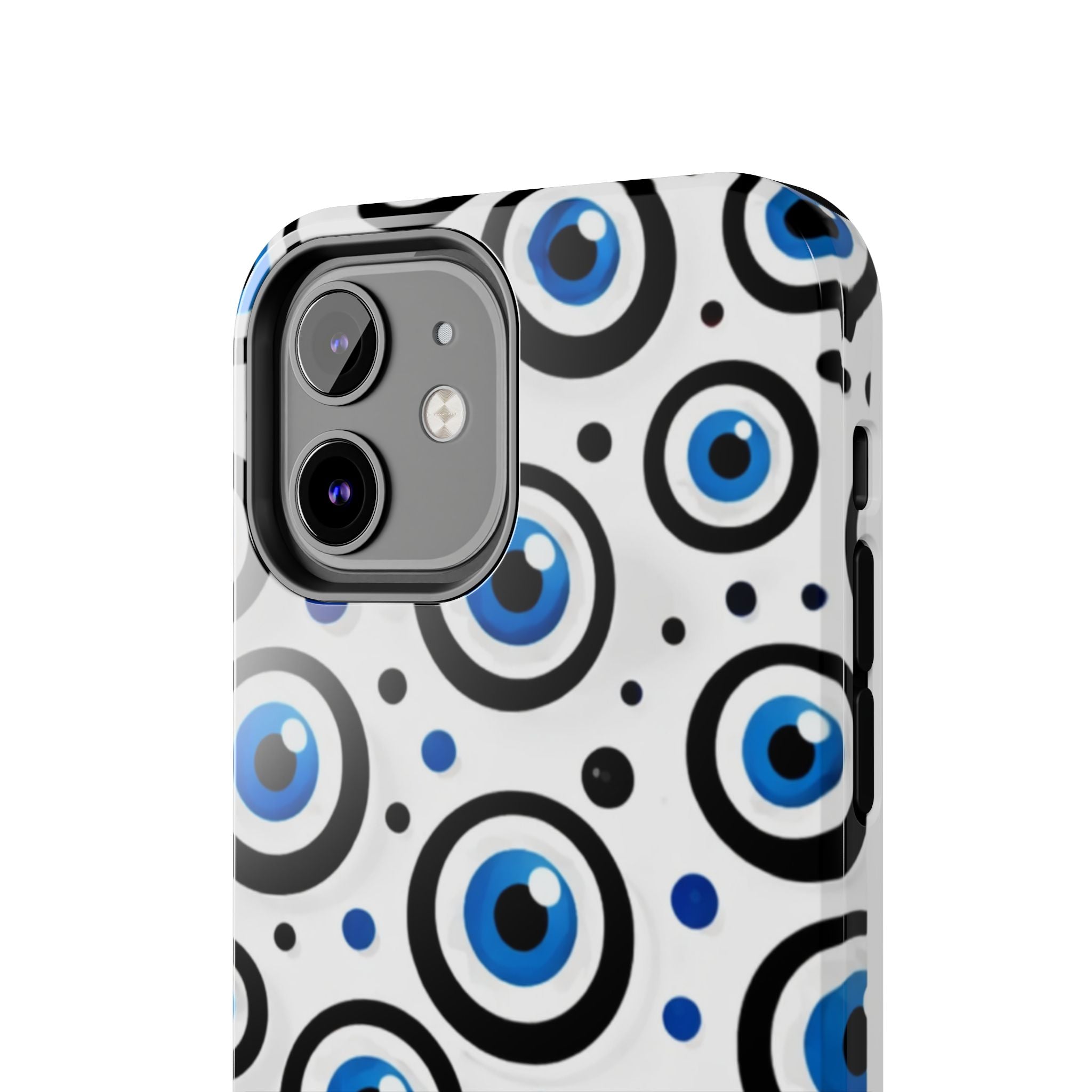 Blue Evil Eye Pattern Tough Phone Case — Protective Ceramic Nazar Design