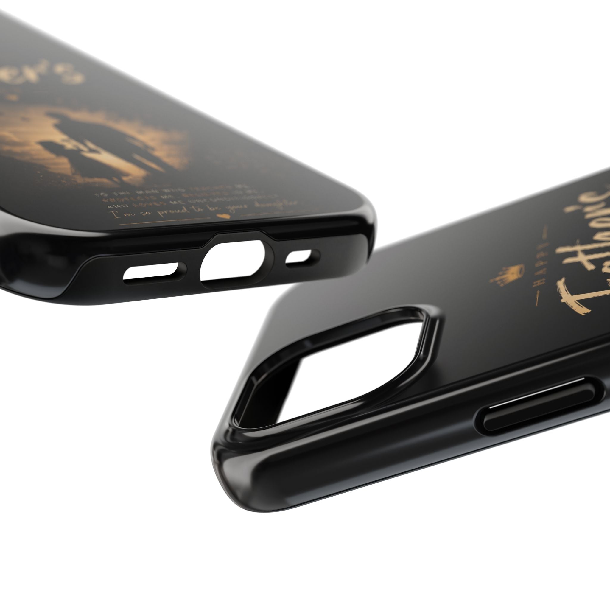Father's Day Tough Phone Case — 'Happy Father's Day' Silhouette Design