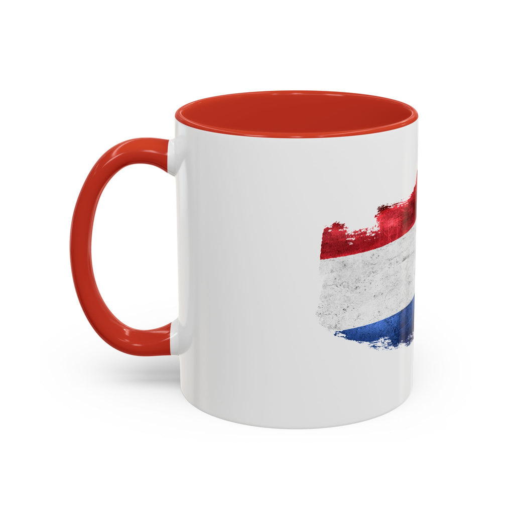 Netherlands Dutch Flag Brushstroke Accent Coffee Mug — 11/15oz