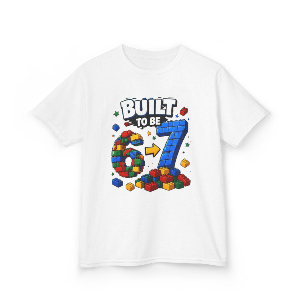 Built to Be 6 → 7" Colorful Building Block Birthday Shirt