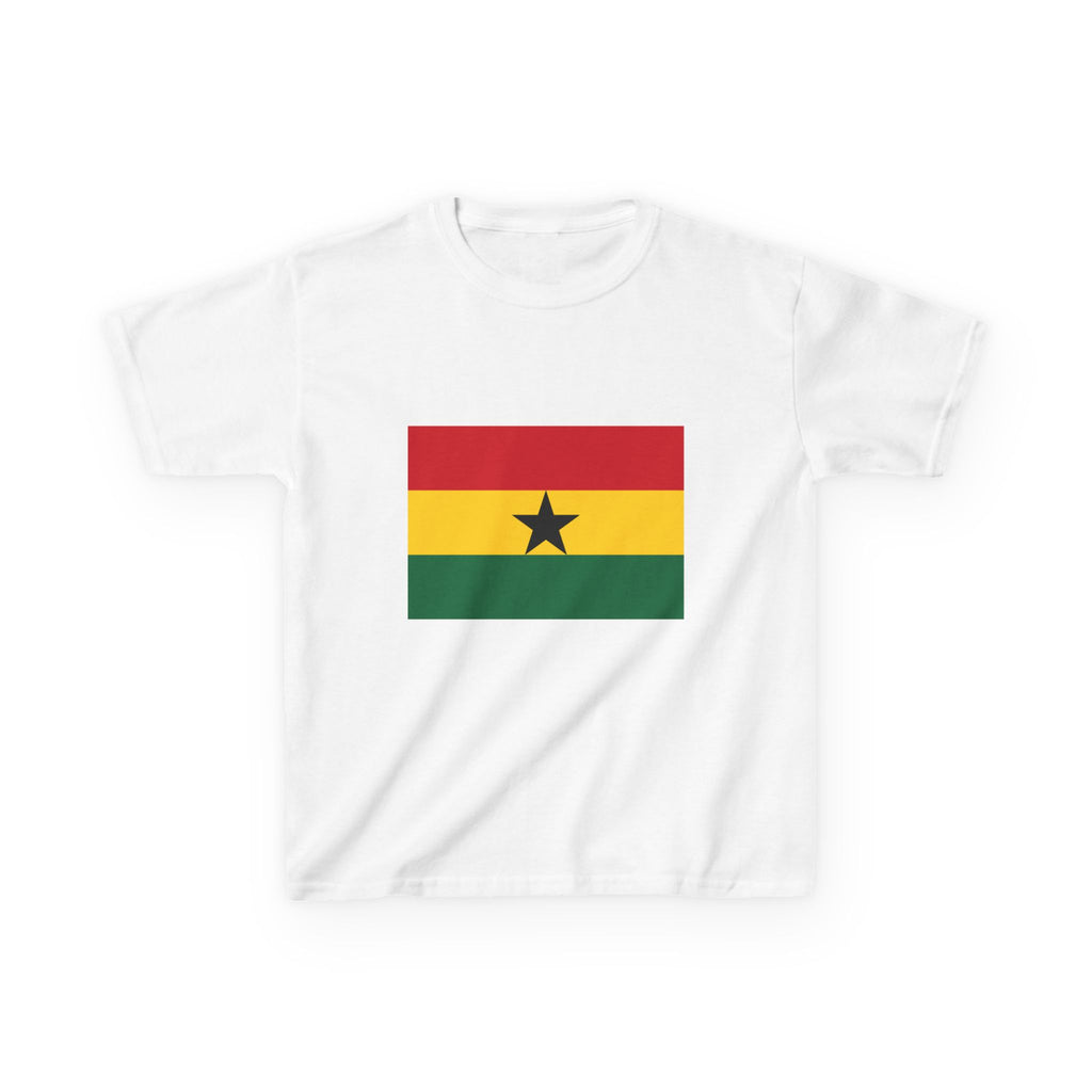Ghana Flag Kids T‑Shirt — Ghana Coat of Arms Back Design