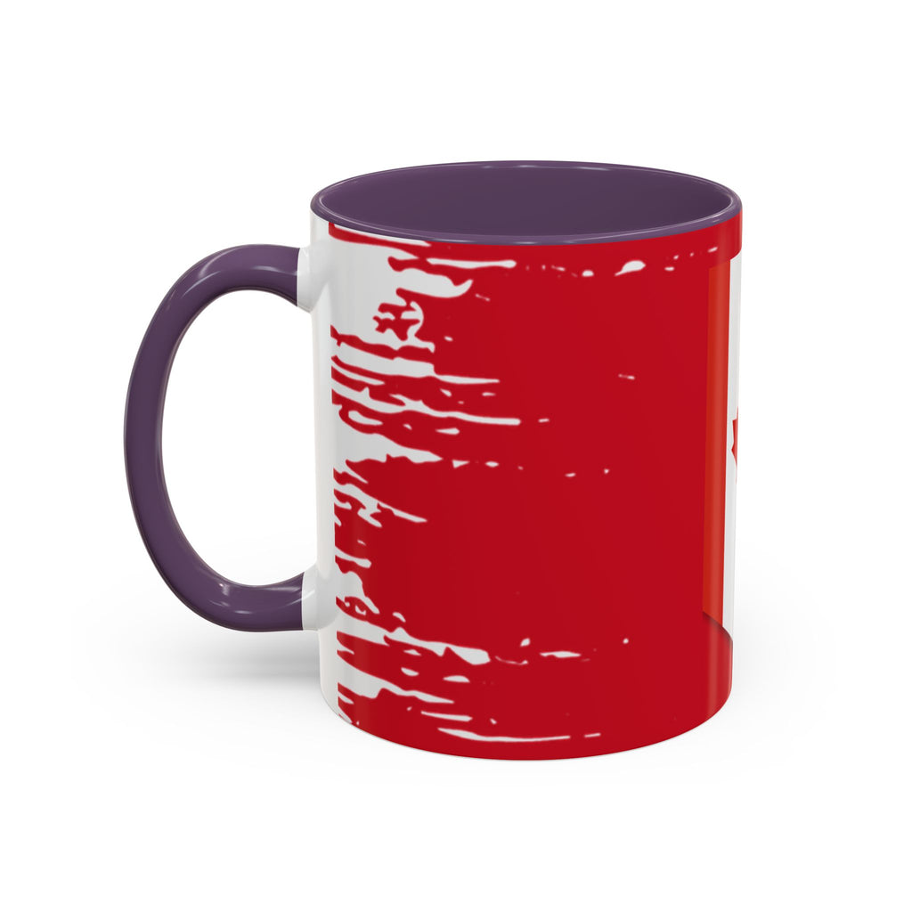 Canada Maple Leaf Accent Coffee Mug – Red Canadian Flag Design (11/15 oz)