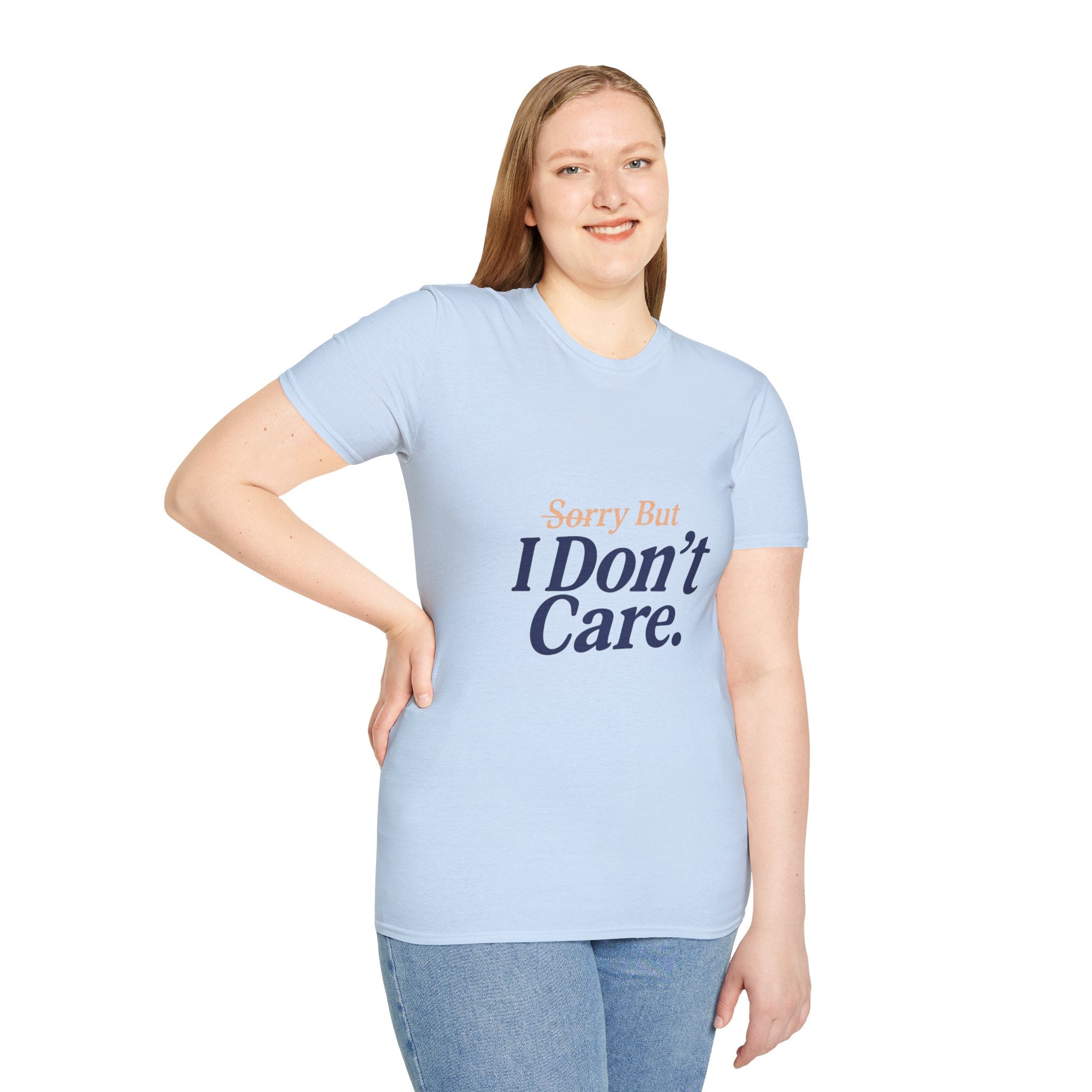 "Sorry But I Don't Care" Graphic T-Shirt - Casual Funny Statement Tee