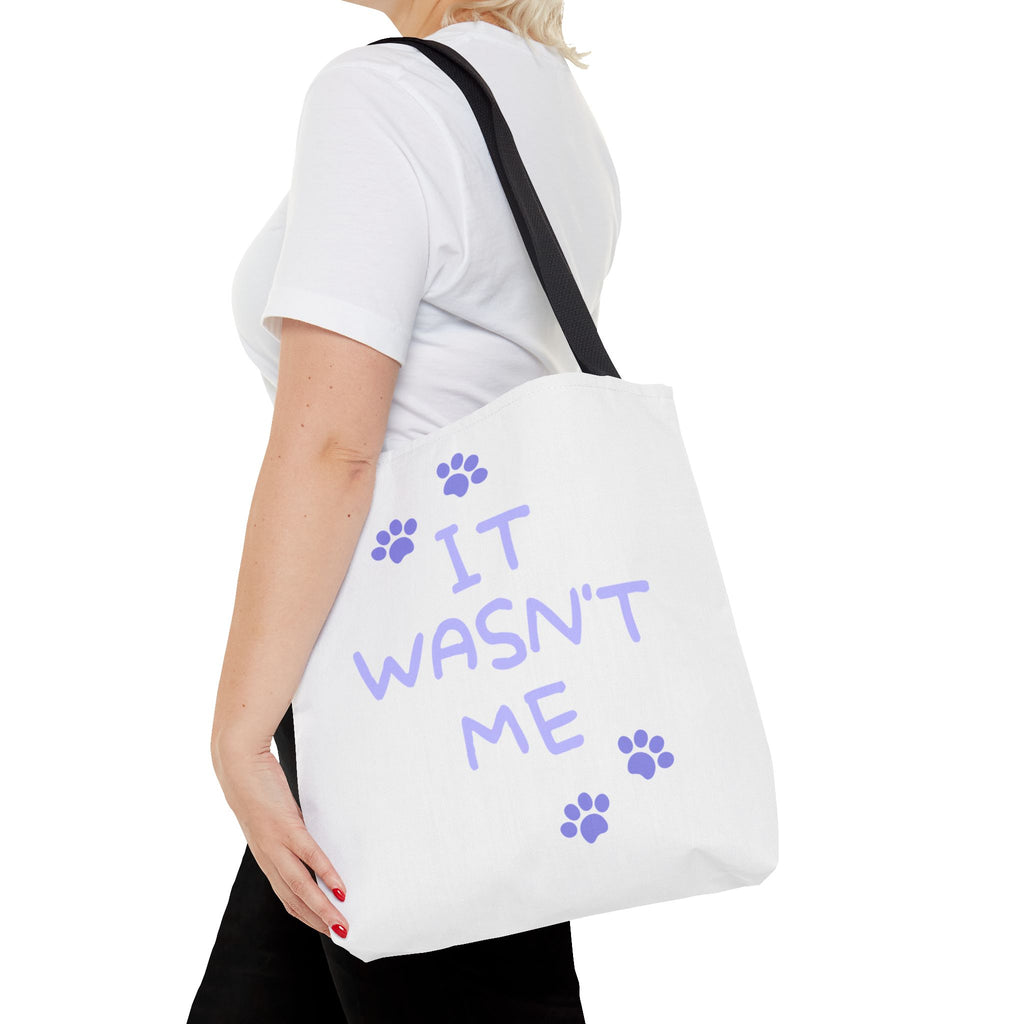 Cat Paw Print Tote — "It Wasn't Me" Funny Cat Tote Bag