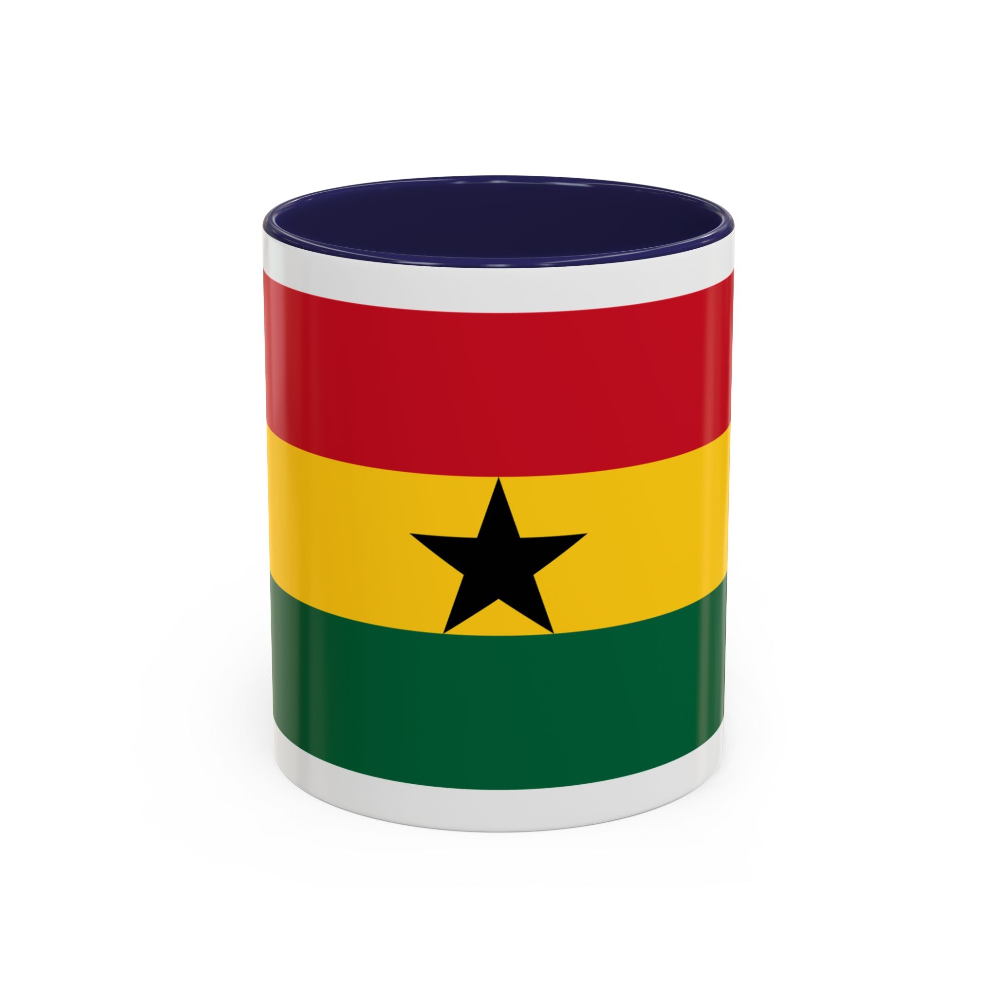 Ghana Flag Accent Coffee Mug – Black Star Red Yellow Green 11/15oz