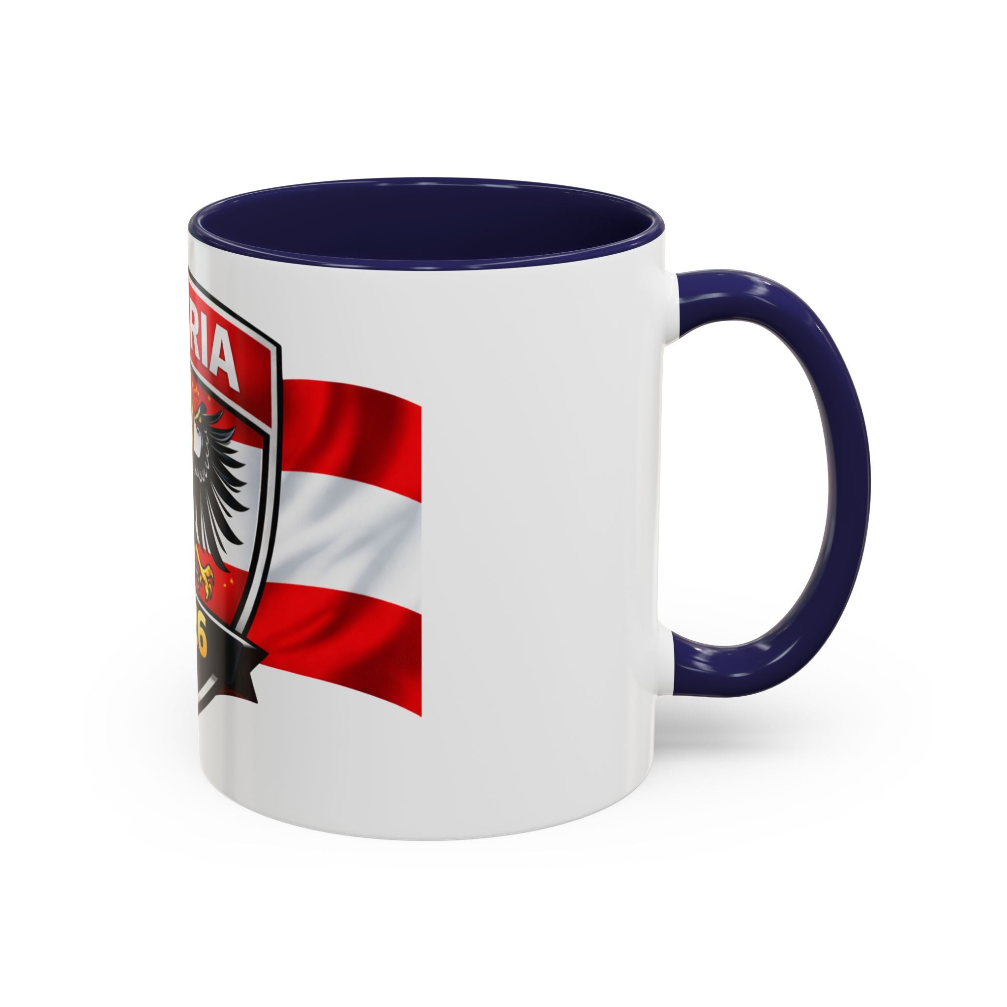 Austria 2026 Cup Coffee Mug – Austrian Flag & Trophy Accent Mug