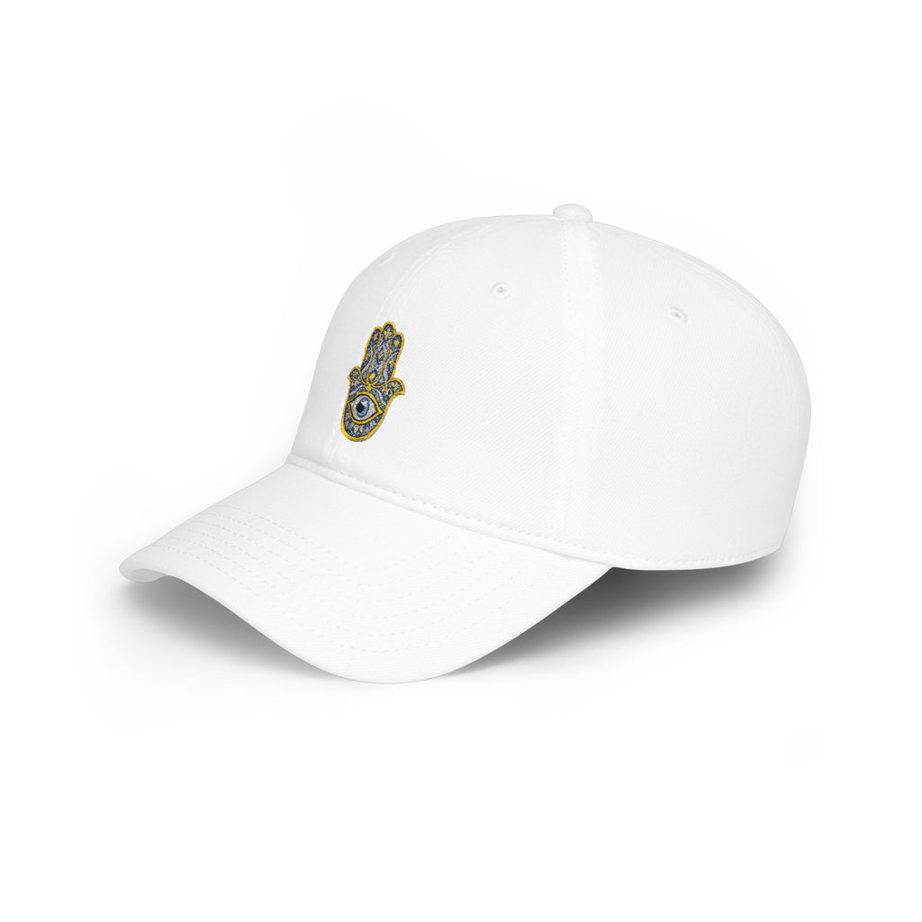 Hamsa Hand Embroidered Baseball Cap — Protective Eye Dad Hat