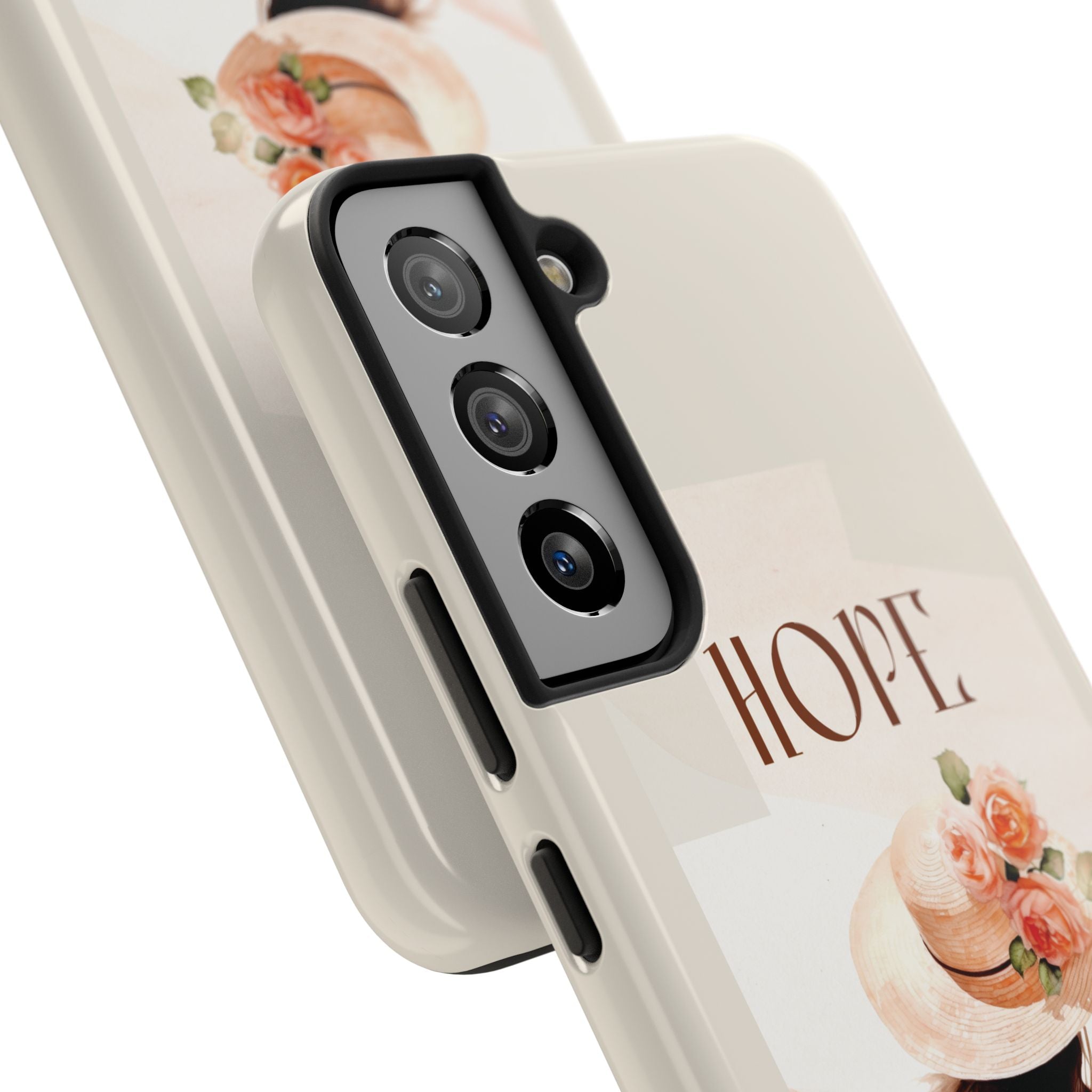 Hope Floral Tough Phone Case — Protective iPhone Case with Watercolor Girl & Flowers