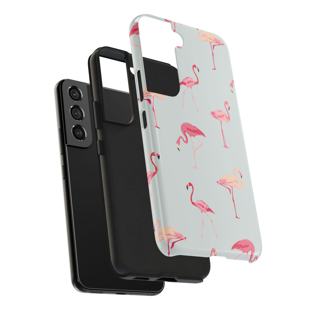 Flamingo Pattern Tough Phone Case — Cute Pink Birds Protective Phone Cover