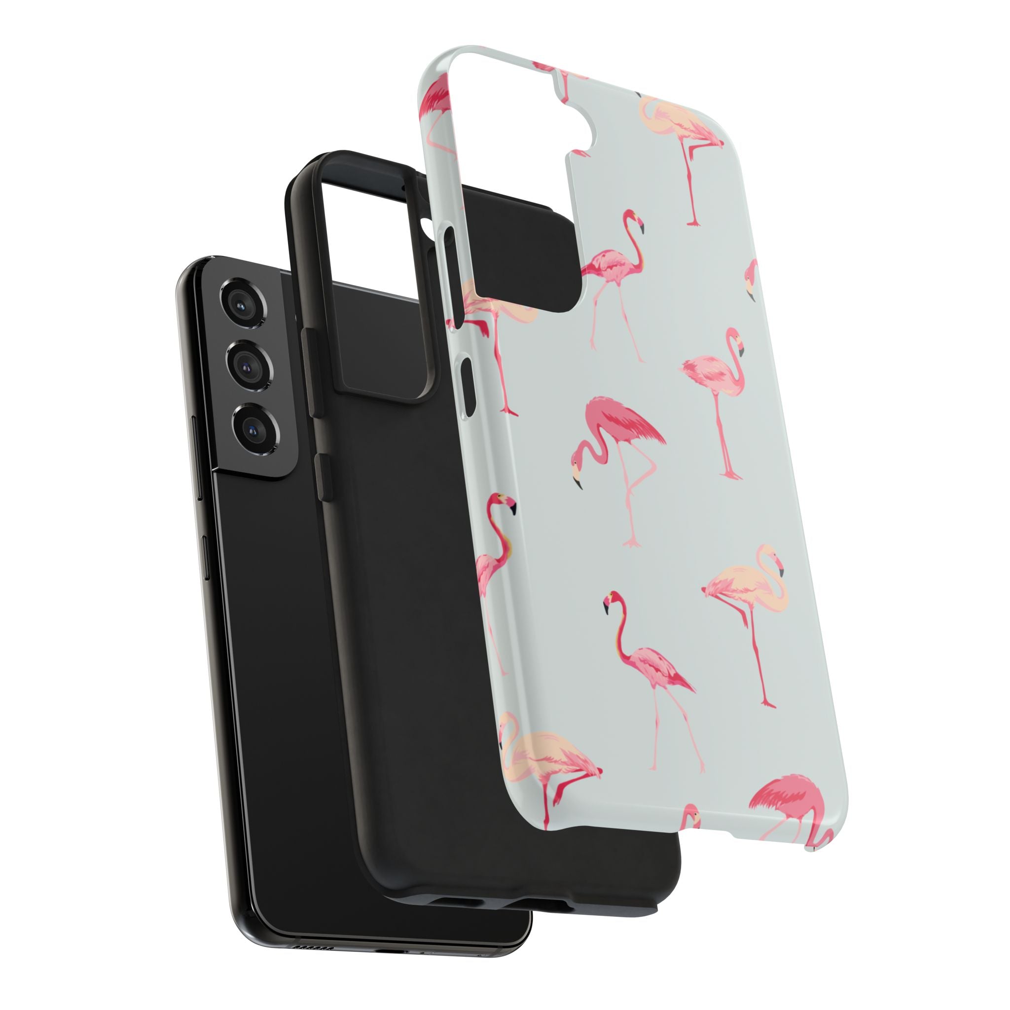 Flamingo Pattern Tough Phone Case — Cute Pink Birds Protective Phone Cover