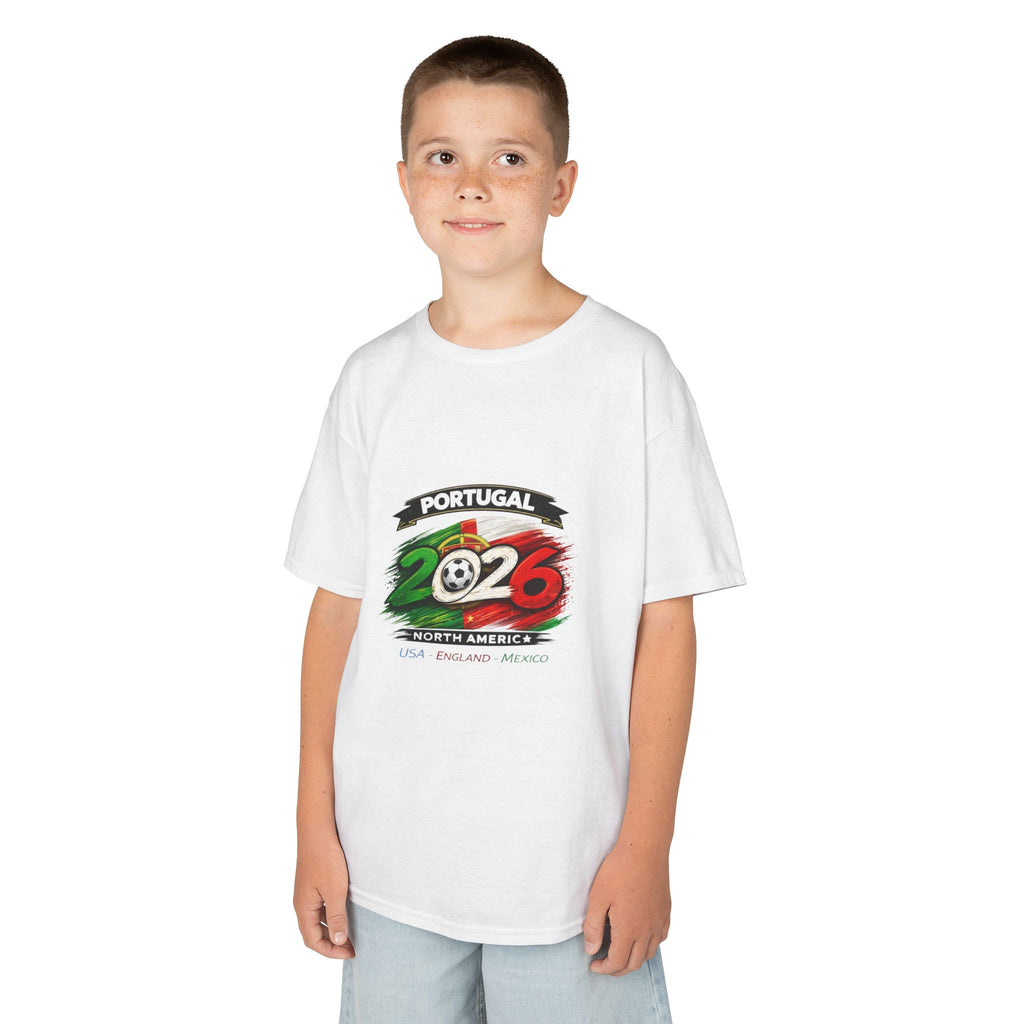 Portugal 2026 Kids T‑Shirt — Cup Supporter Flag Design