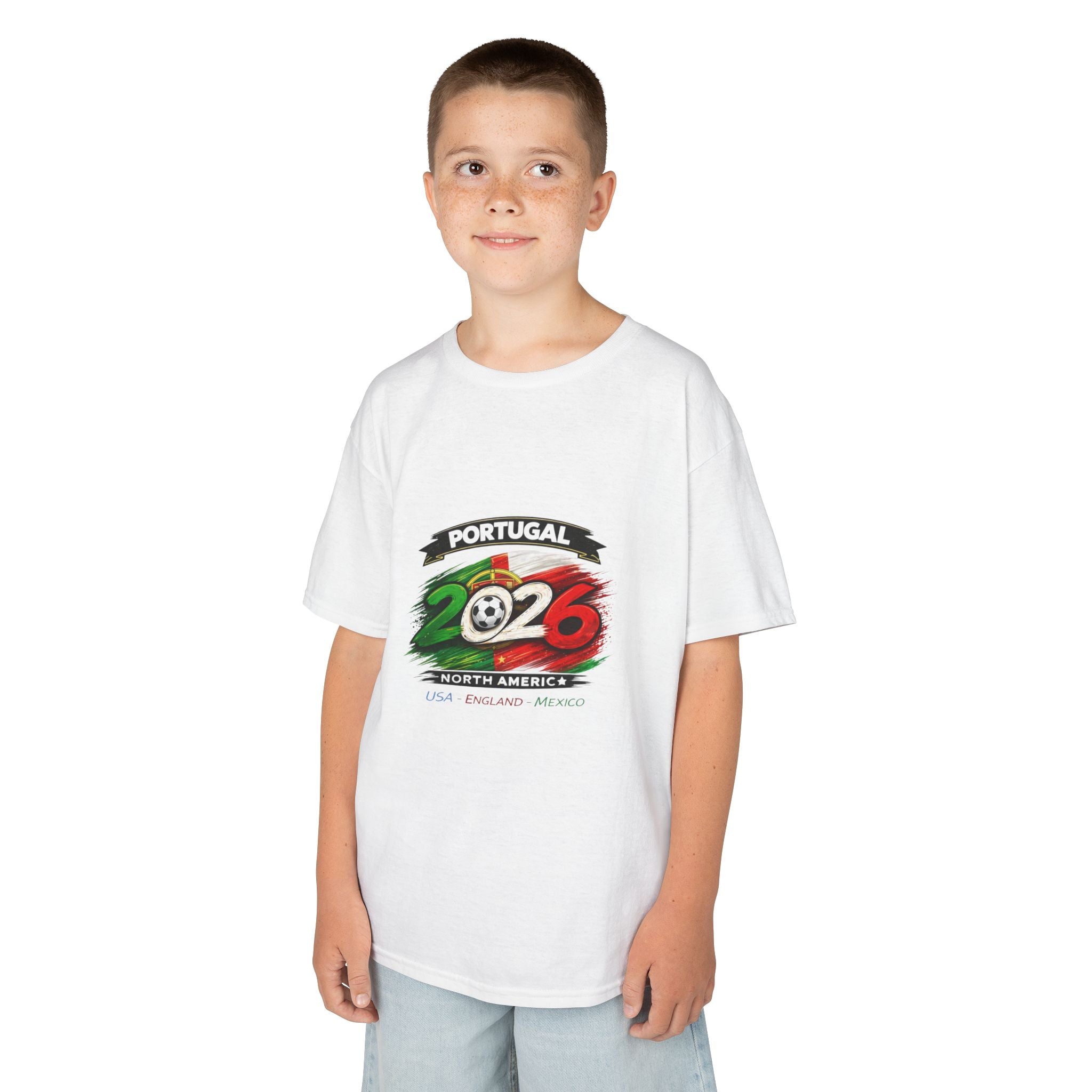Portugal 2026 Kids T‑Shirt — Cup Supporter Flag Design