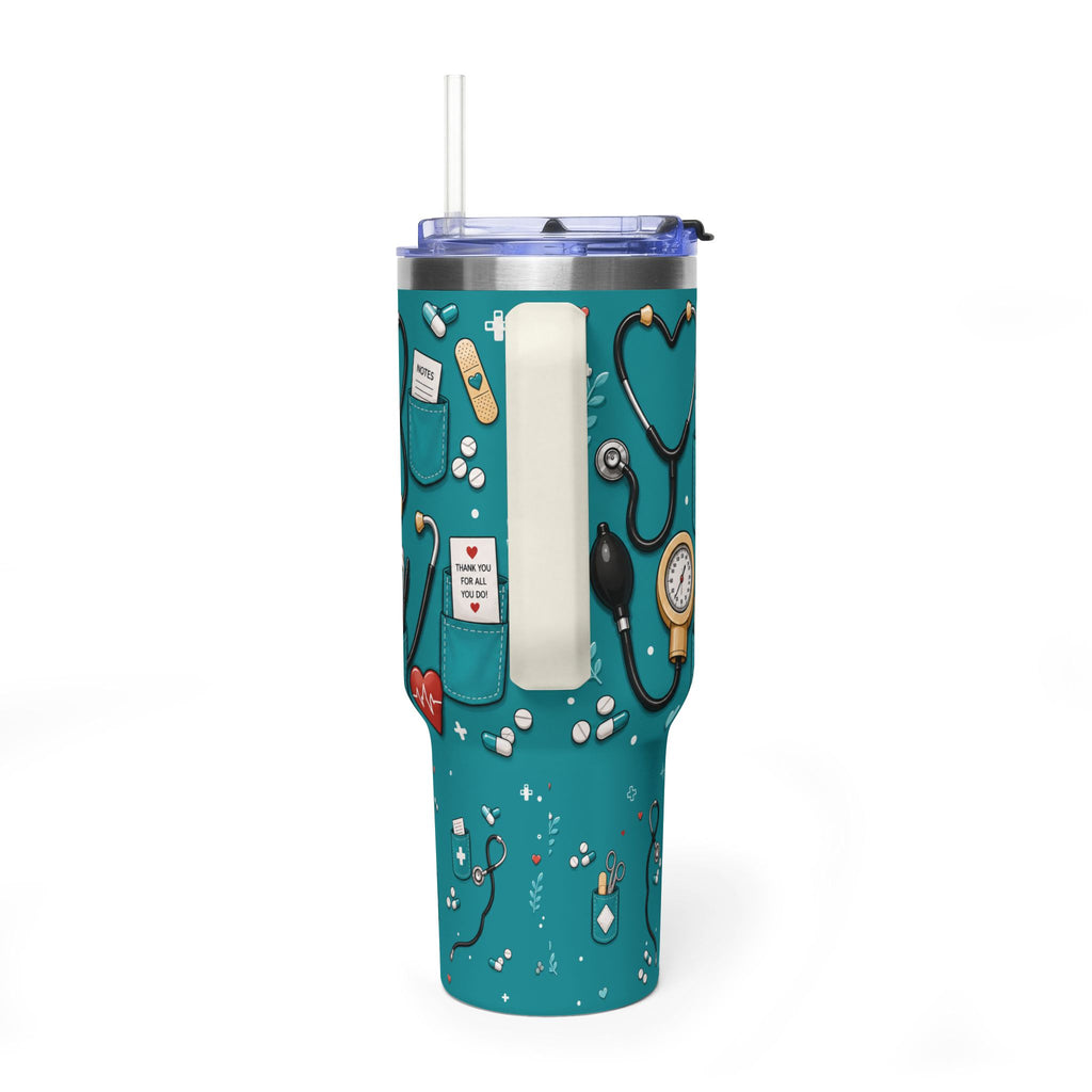 Nurse Nutrition 40oz Vacuum Tumbler – Medical Tools Pattern Insulated Travel Mug