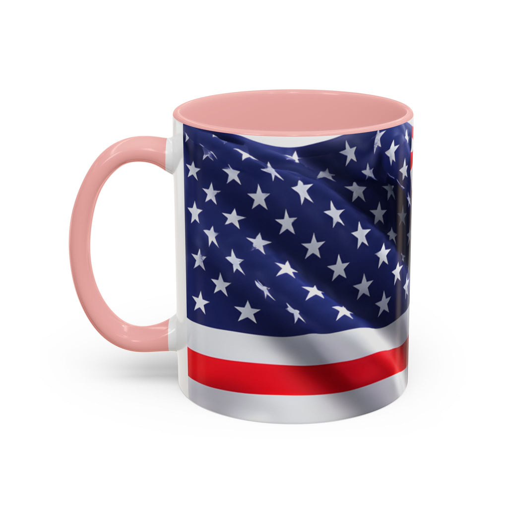 American Flag Accent Coffee Mug — Patriotic USA Stars & Stripes Ceramic Mug (11/15oz)