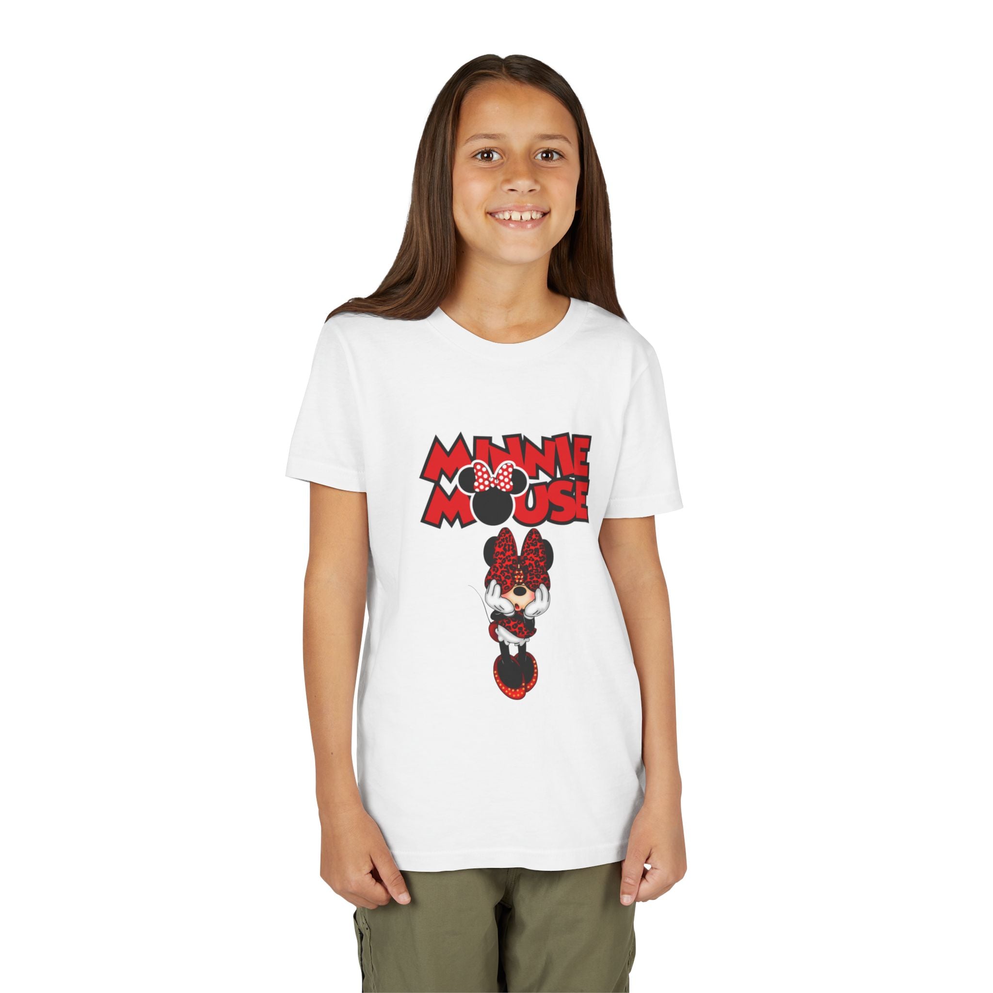 Minnie Mouse Youth Tee – Polka Dot Bow Graphic Kids Shirt