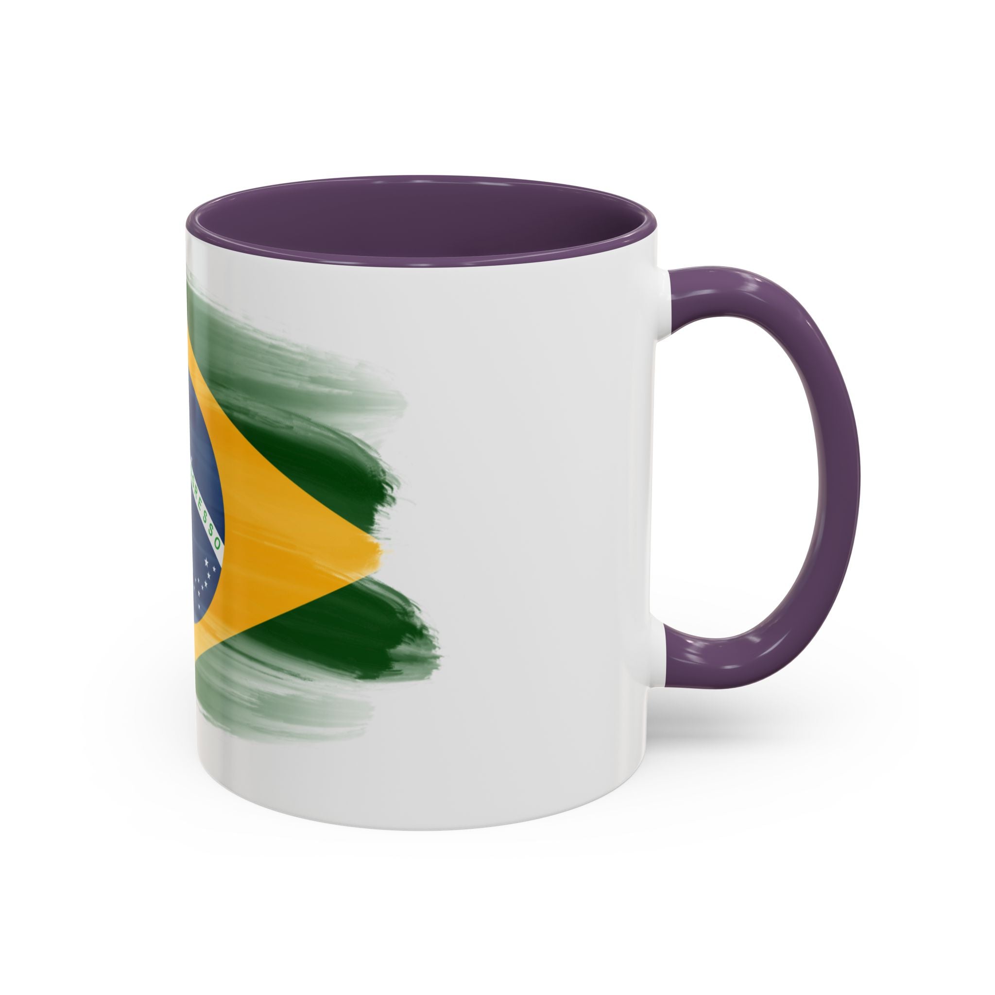 Brazil Flag Coffee Mug — Accent Ceramic Tea Cup (11/15 oz)