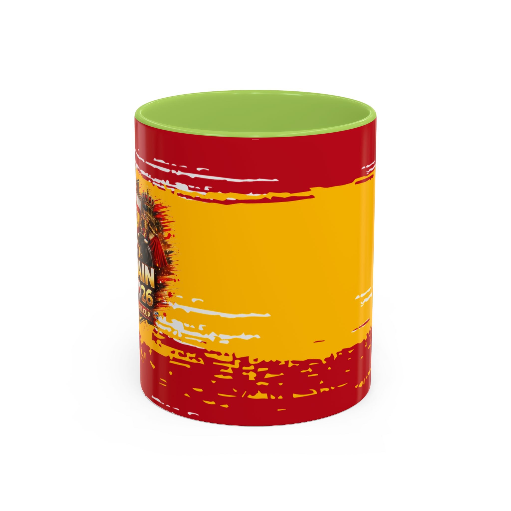 Spanish Flag Accent Coffee Mug – Bold Red & Gold Brushstroke Ceramic Mug
