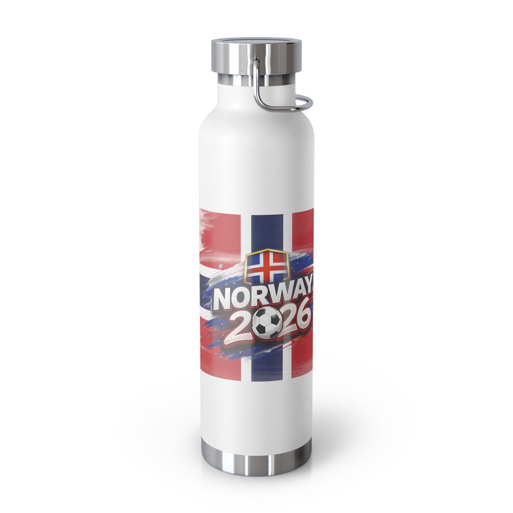 Norway 2026 Soccer Flag Bottle — 22oz Insulated Water Bottle