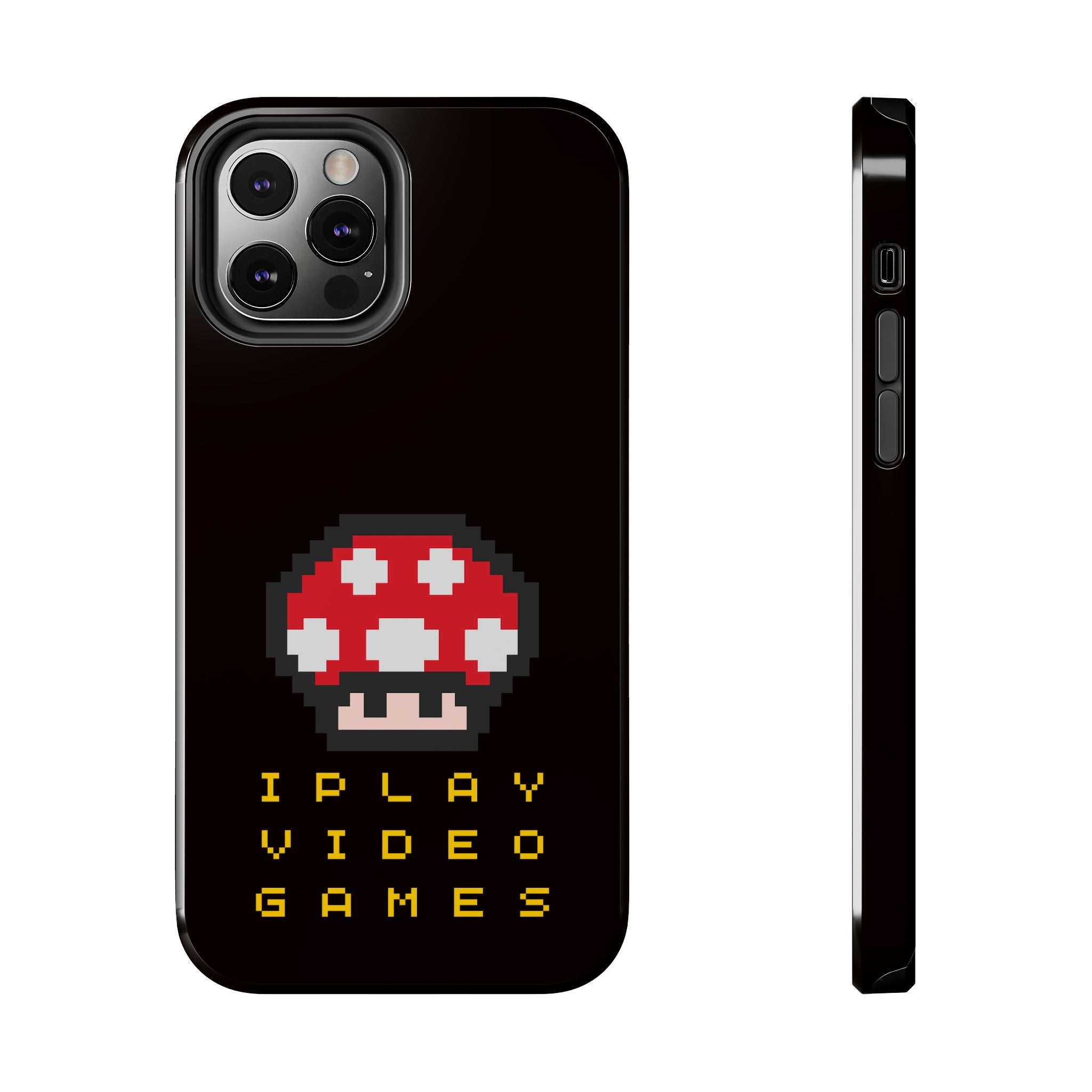 I Play Video Games Pixel Mushroom Phone Case — Tough Protective Gamer Case