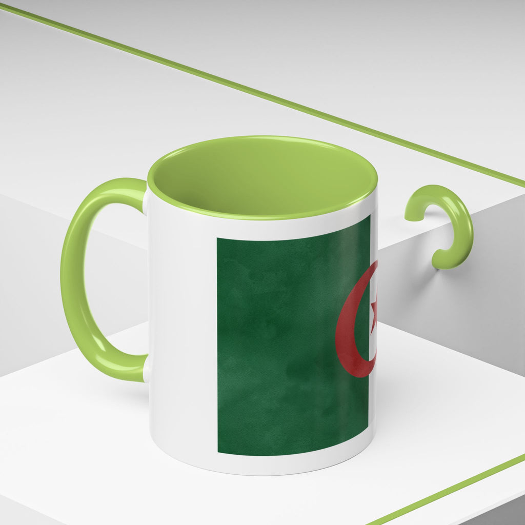 Algeria Flag Accent Coffee Mug (11/15oz) — Crescent & Star National Pride Tea Cup