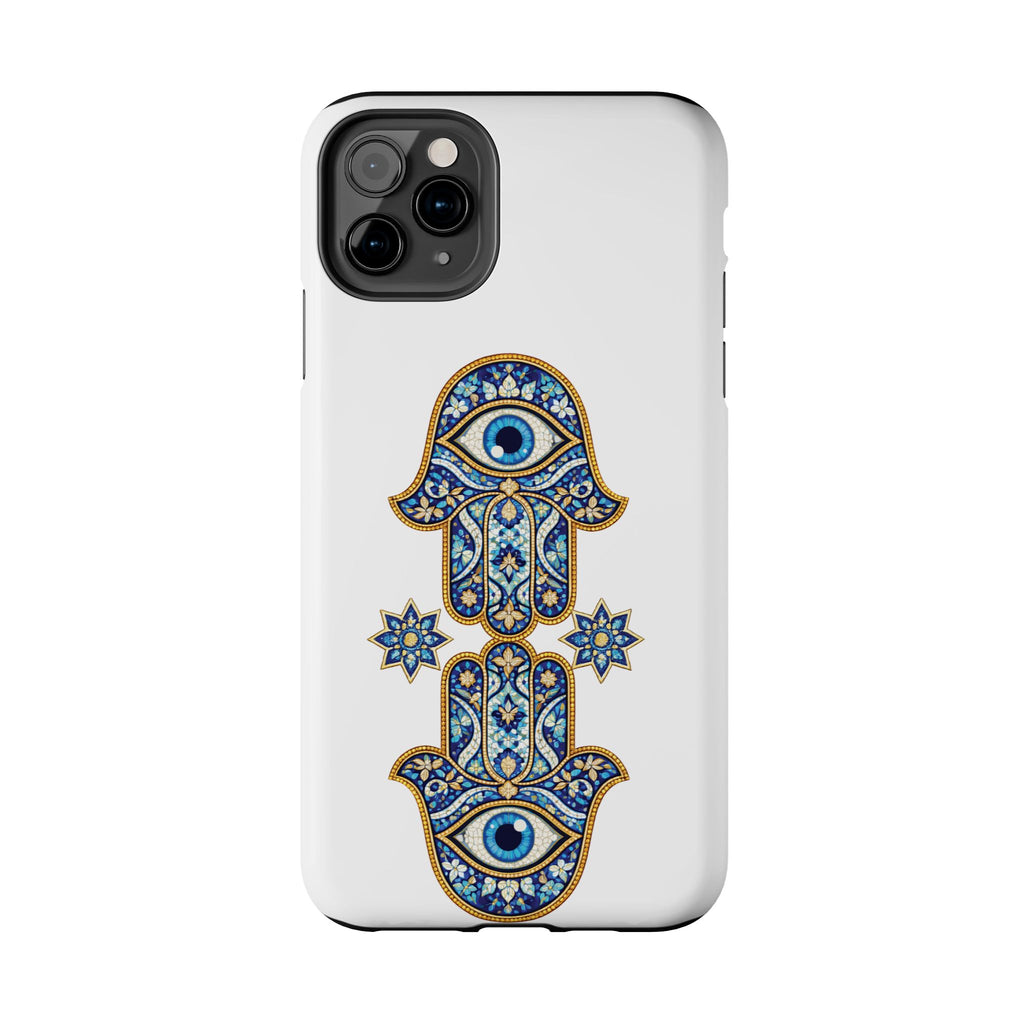 Hamsa Eye Tough Phone Case — Blue Mosaic Protective Phone Cover